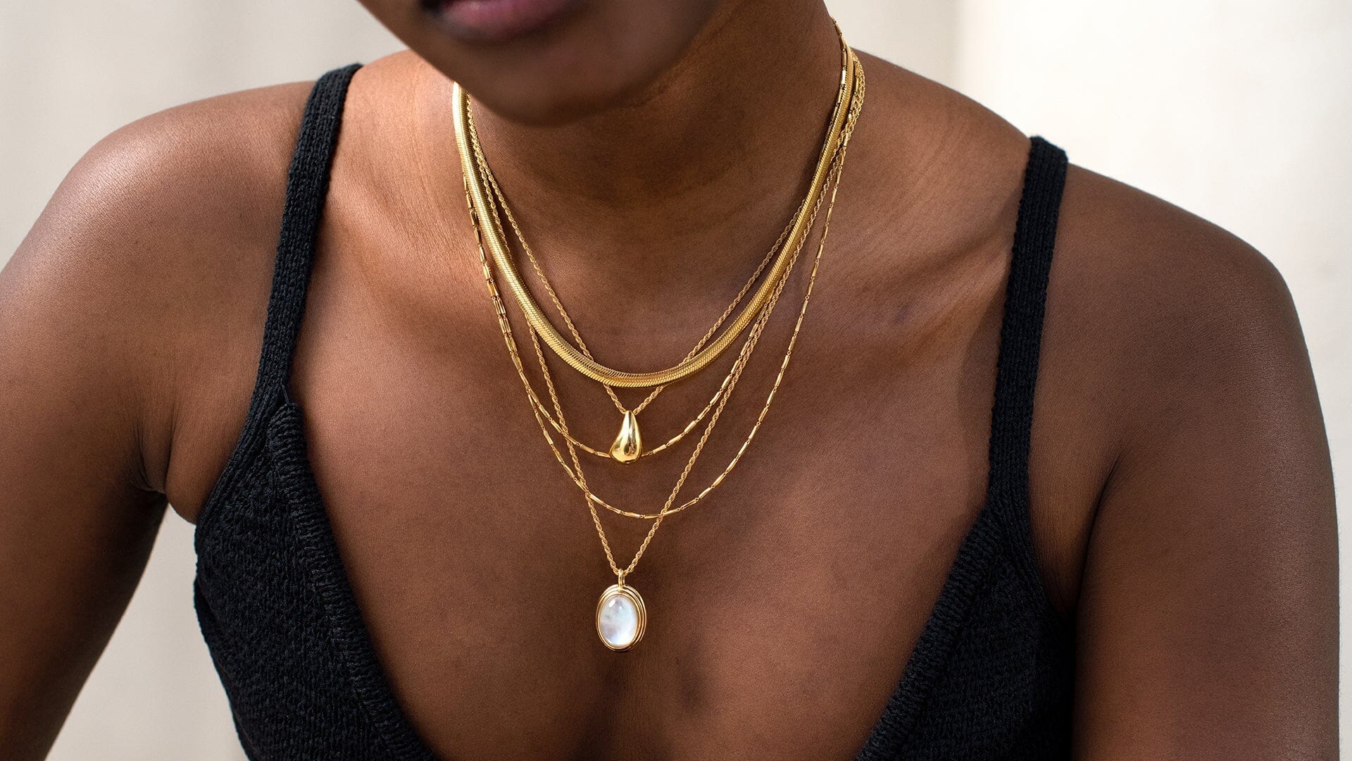 Toggle Layering Necklace Set Gold Chain Necklace, Gold Layered