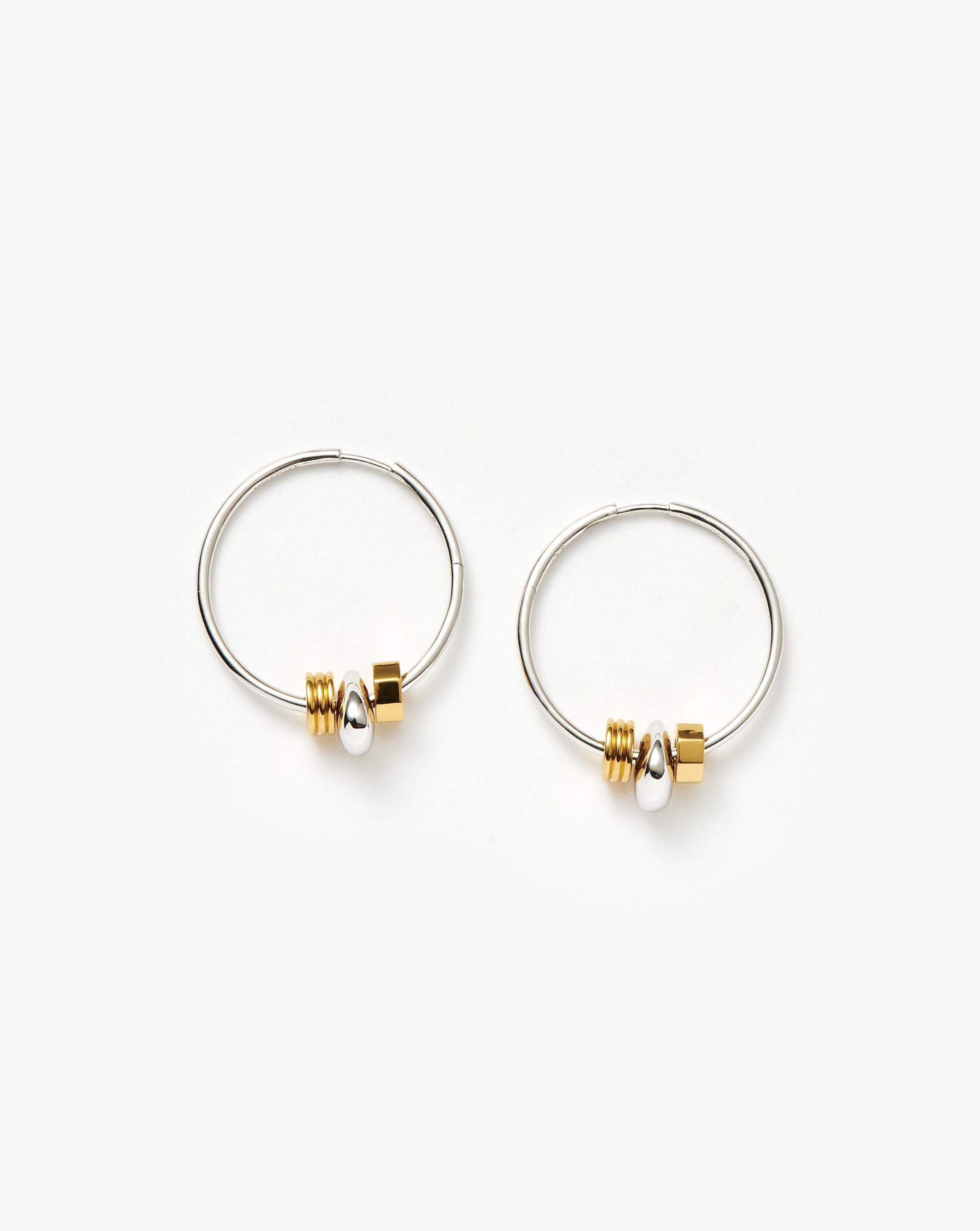 Abacus Beaded Medium Charm Hoop Earrings | 18ct Recycled Gold Vermeil and Rhodium on Sterling Silver Earrings Missoma 