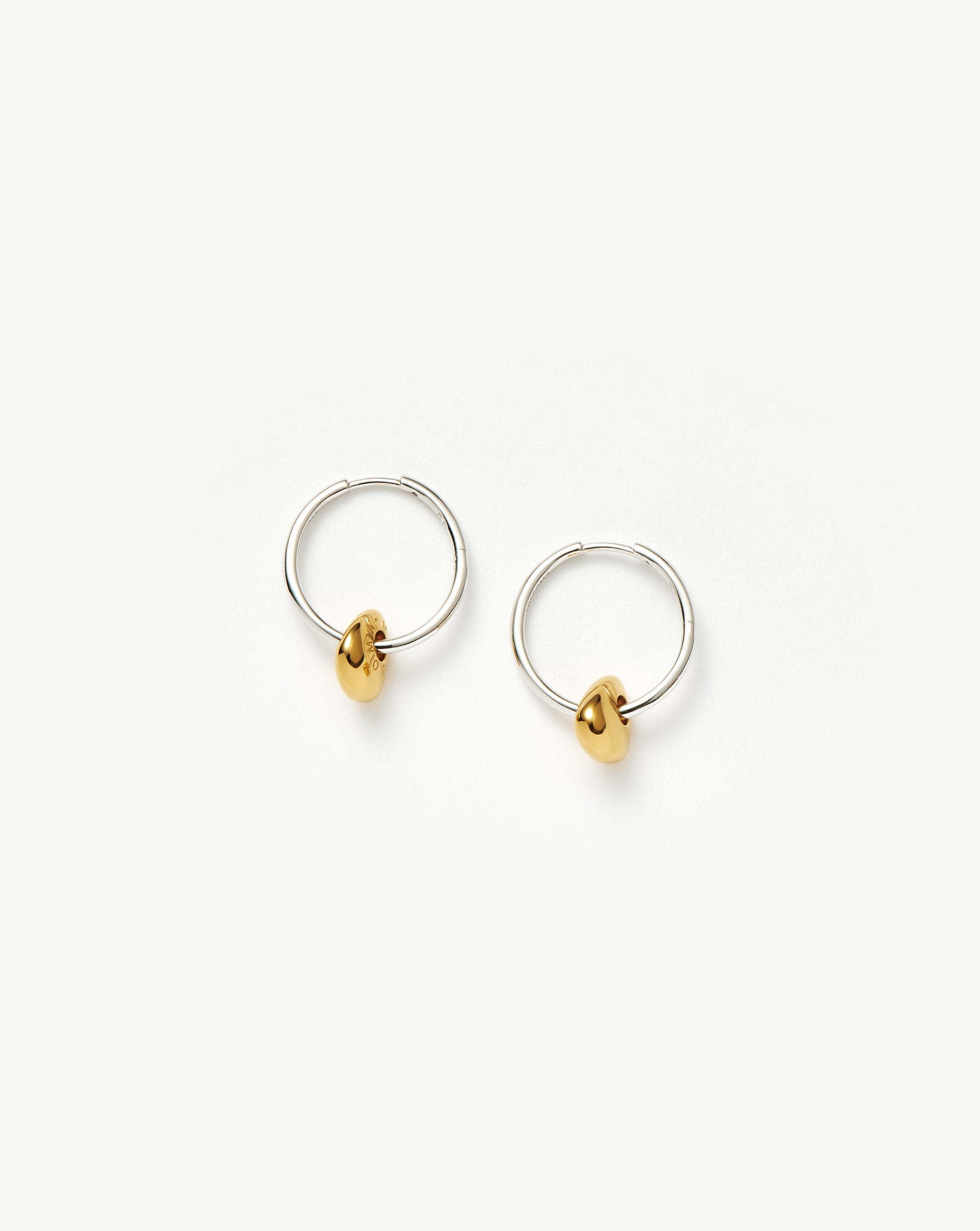 Abacus Nugget Small Charm Hoop Earrings | 18ct Recycled Gold Vermeil and Rhodium on Sterling Silver Earrings Missoma 