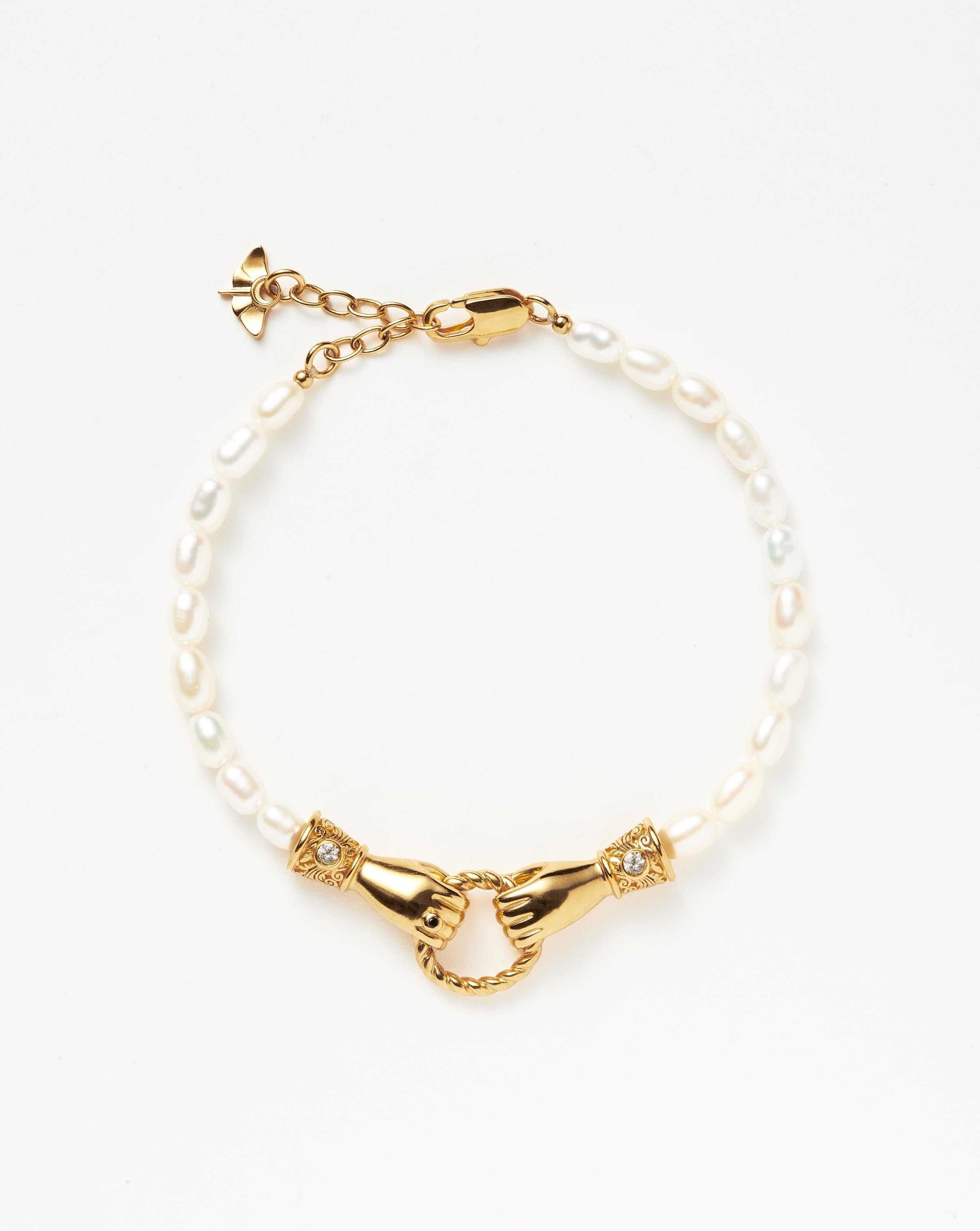 Harris Reed In Good Hands Pearl Bracelet | 18ct Gold Plated/Pearl & Bl |  Missoma