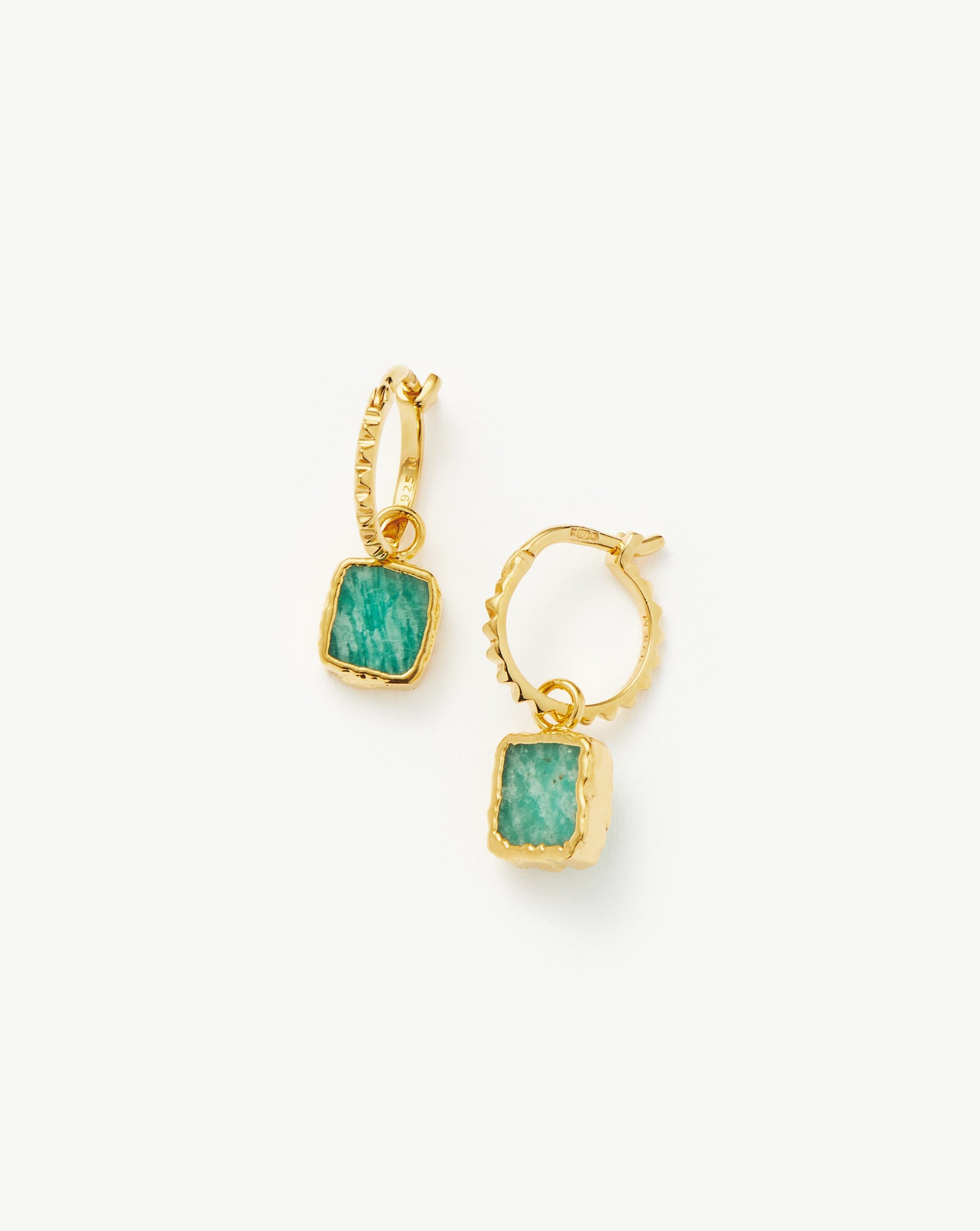 Mini Pyramid Charm Hoop Earrings | 18ct Gold Plated Vermeil