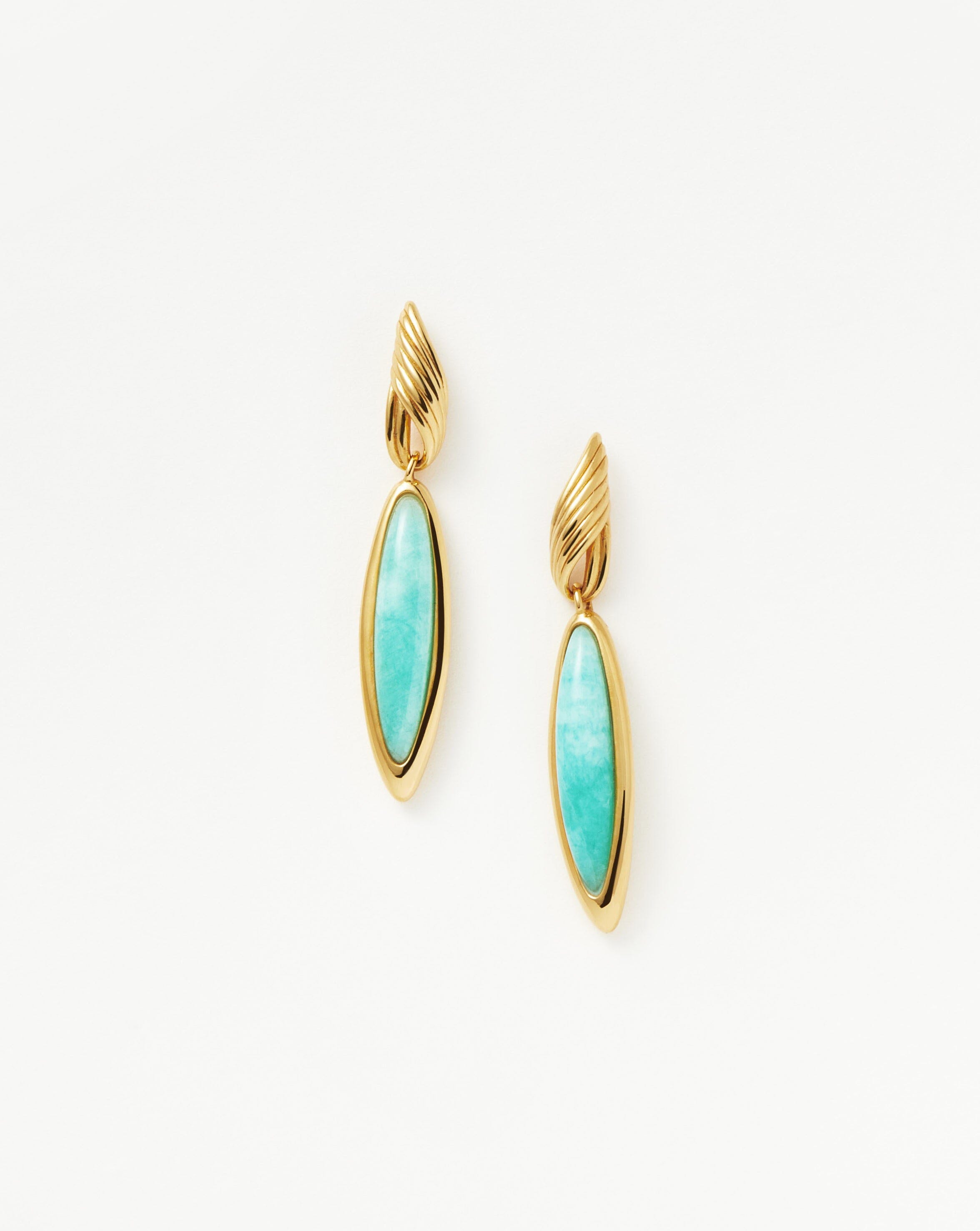 Wavy Ridge Gemstone Double Drop Earrings Earrings | Missoma