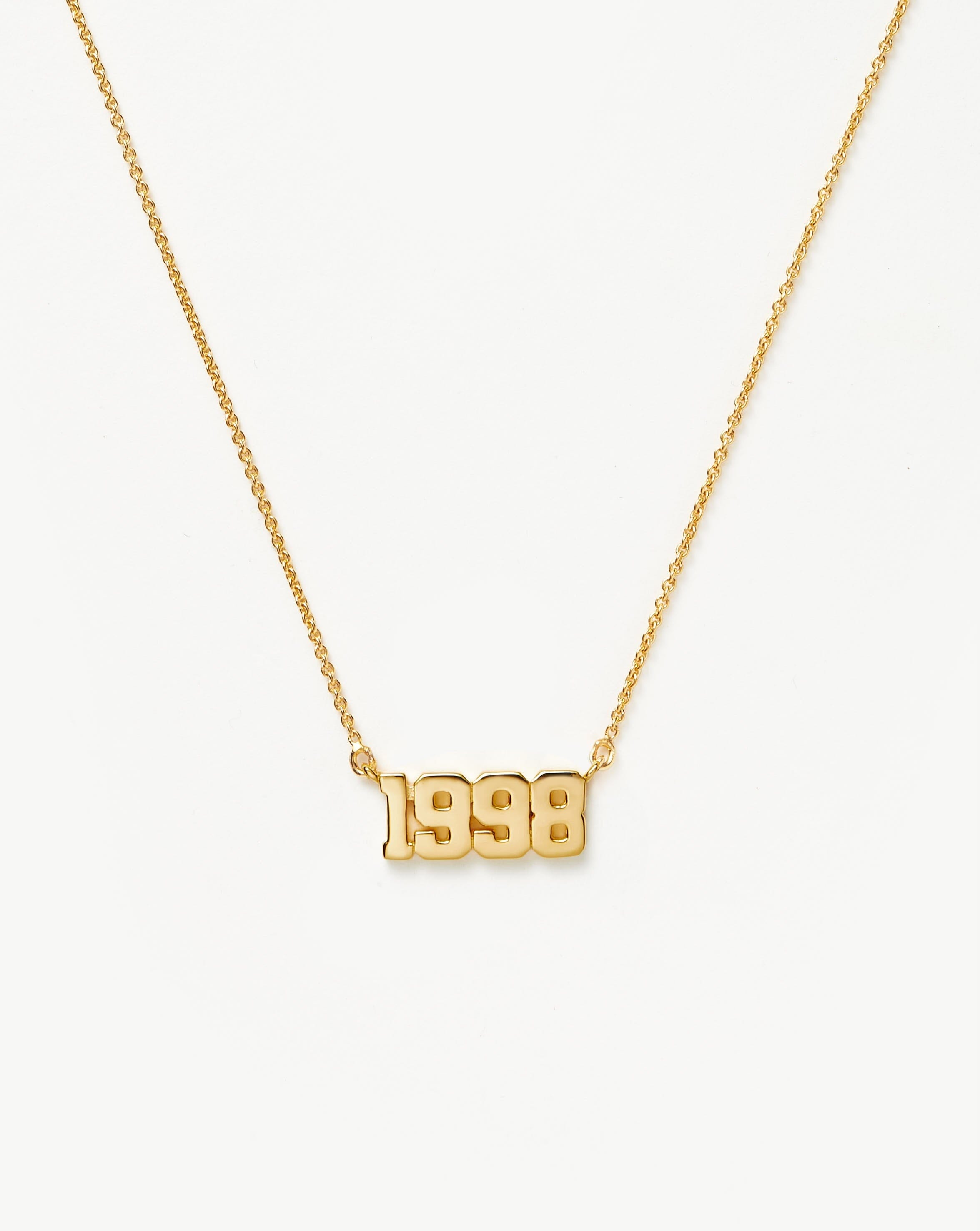 Birth year deals necklace real gold