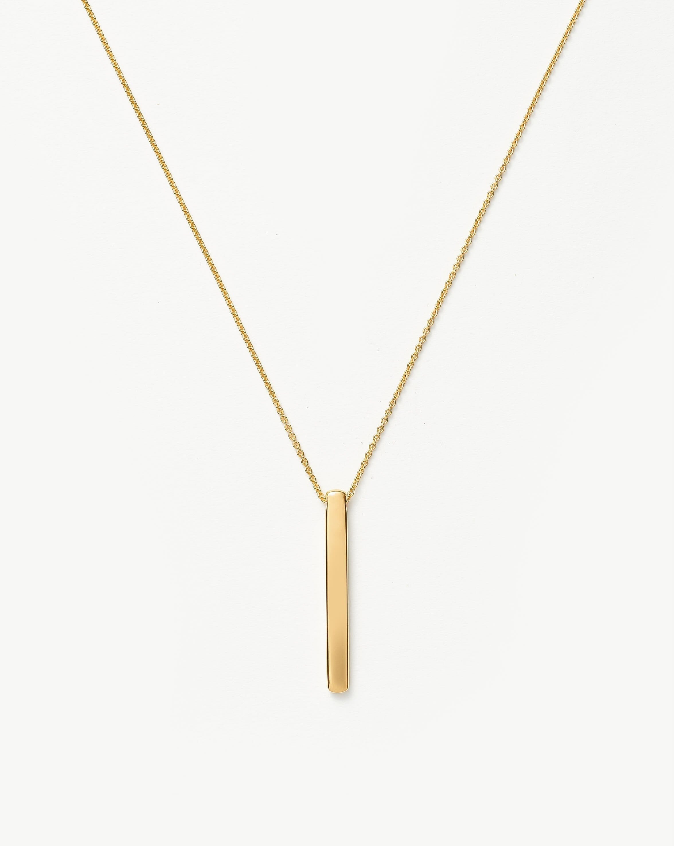 Engravable Bar Pendant Necklace | 18ct Gold Vermeil | Missoma