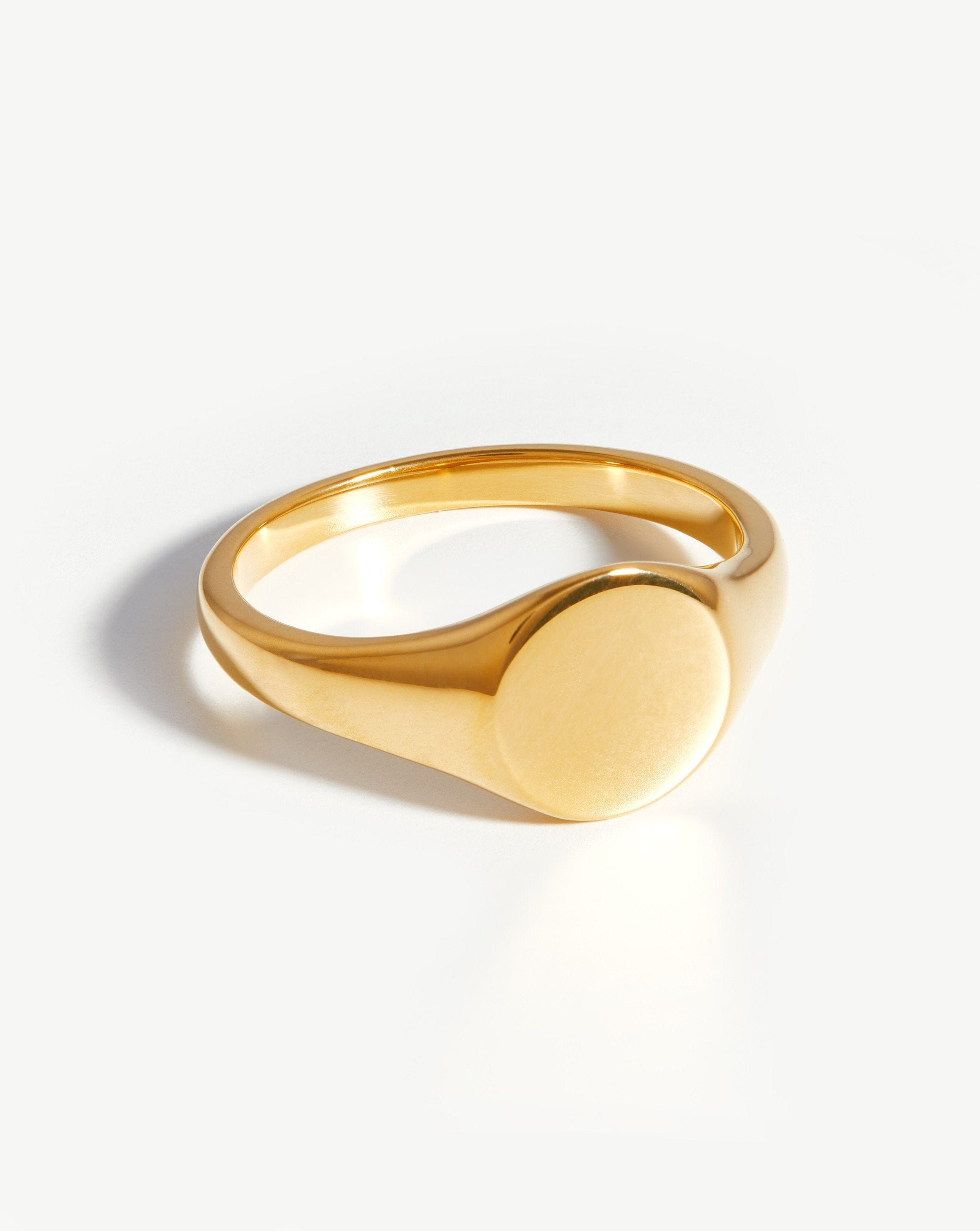 Engravable Round Signet Ring | 18ct Gold Plated Vermeil