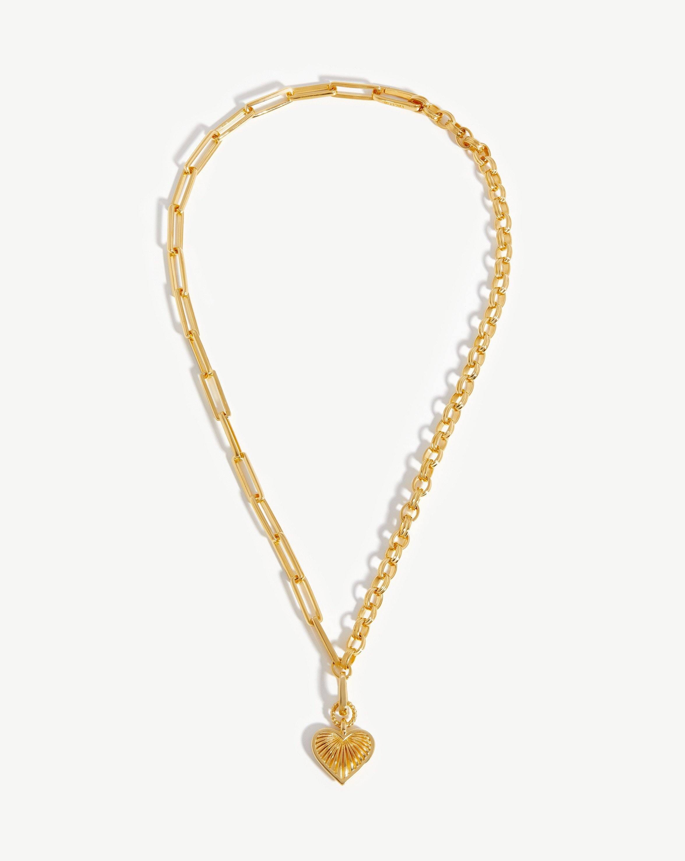 Missoma Ridge Padlock Chain Necklace 18ct Gold Plated