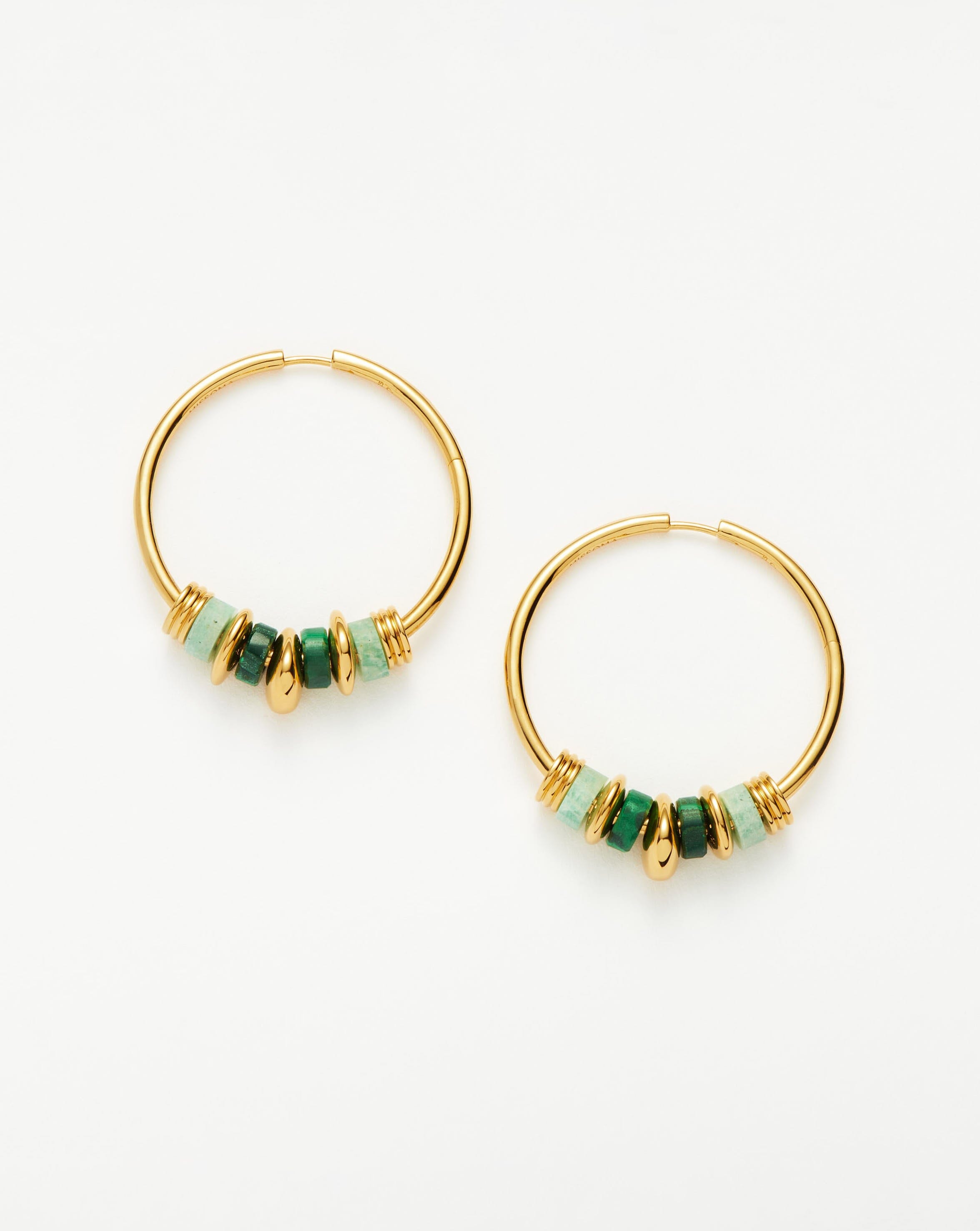 Abacus Beaded Large Charm Hoop Earrings | 18ct Recycled Gold Vermeil on ...