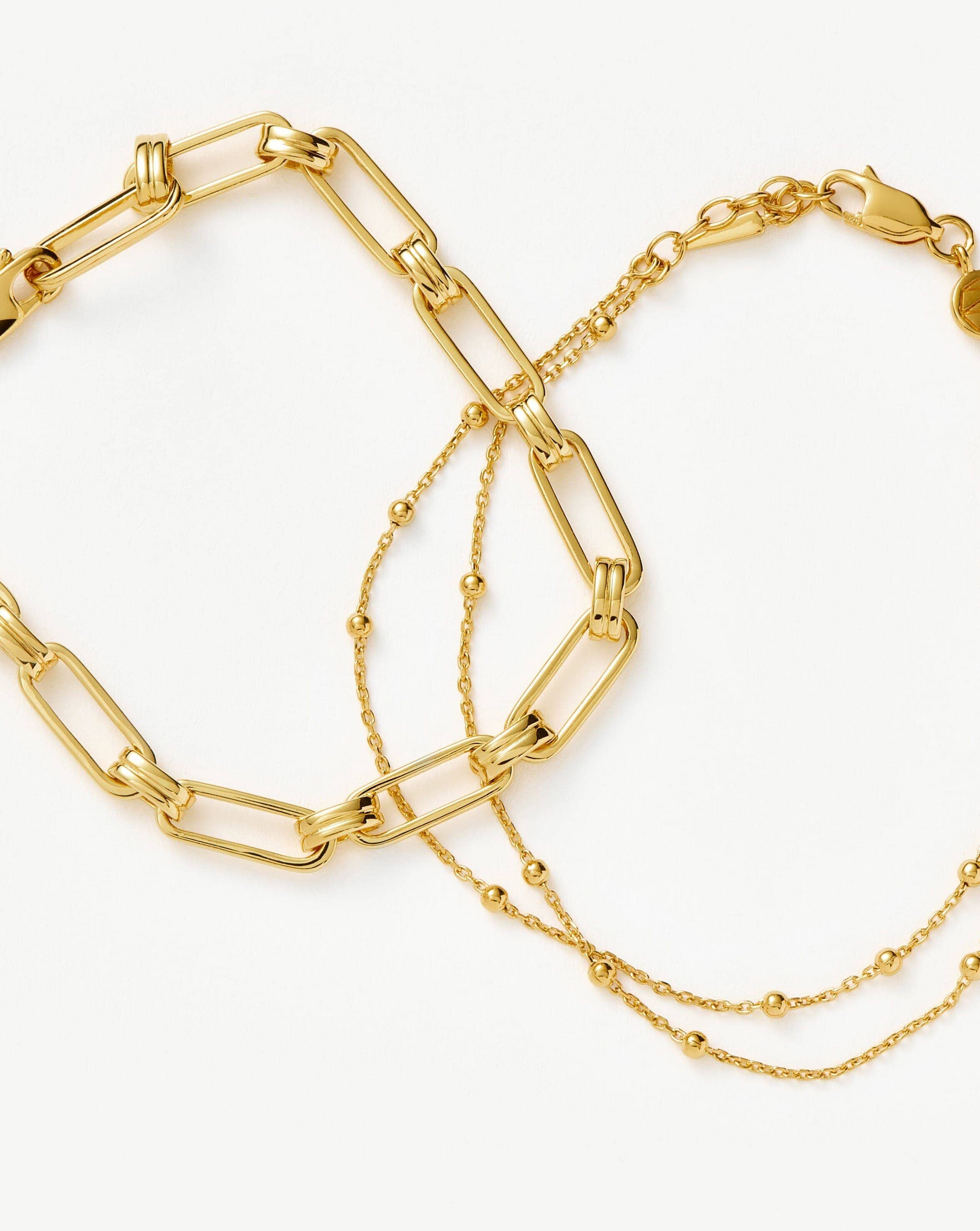 Aegis Double Chain Bracelet Set | 18ct Gold Vermeil Bracelets Missoma 