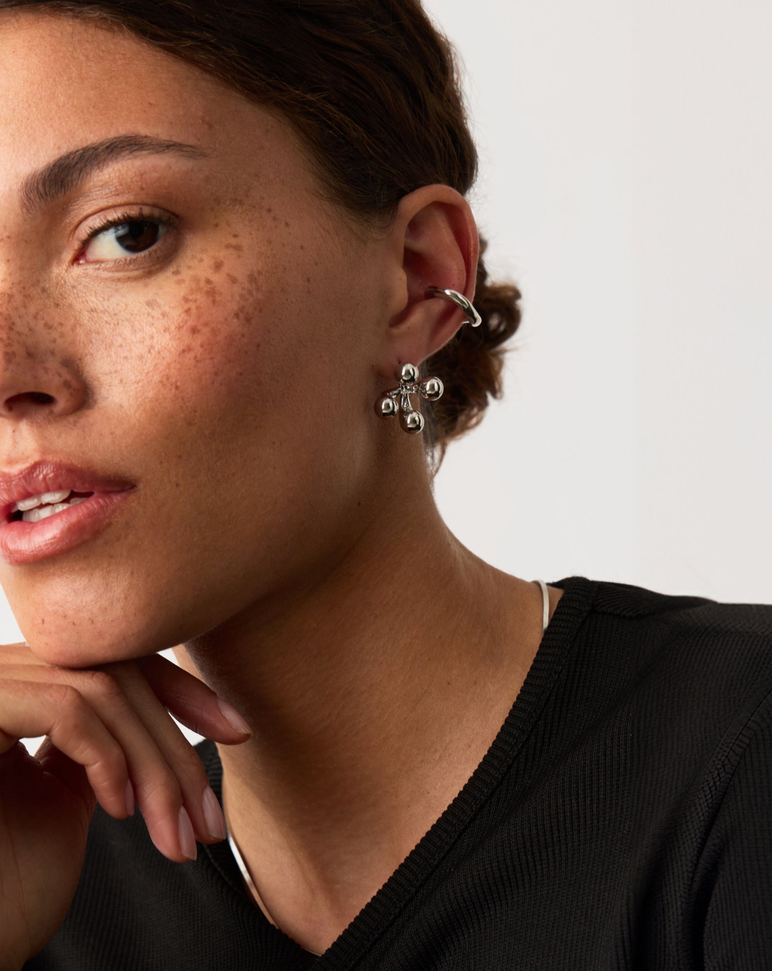 Atom Oversized Stud Earrings | Silver Plated Earrings Missoma 