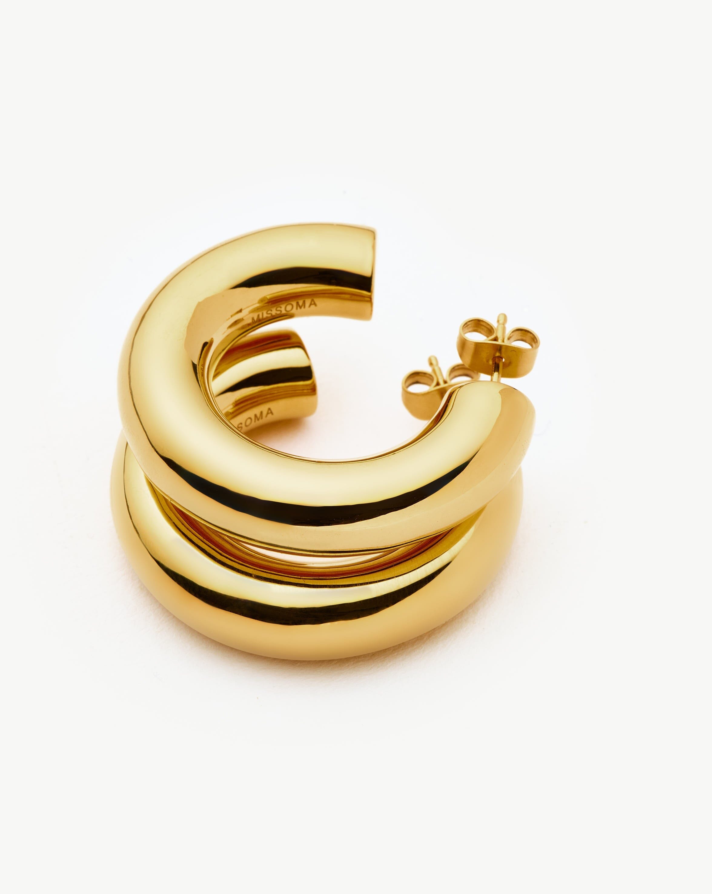 Chubby Large Hoop Earrings | 18ct Gold Plated Earrings Missoma 
