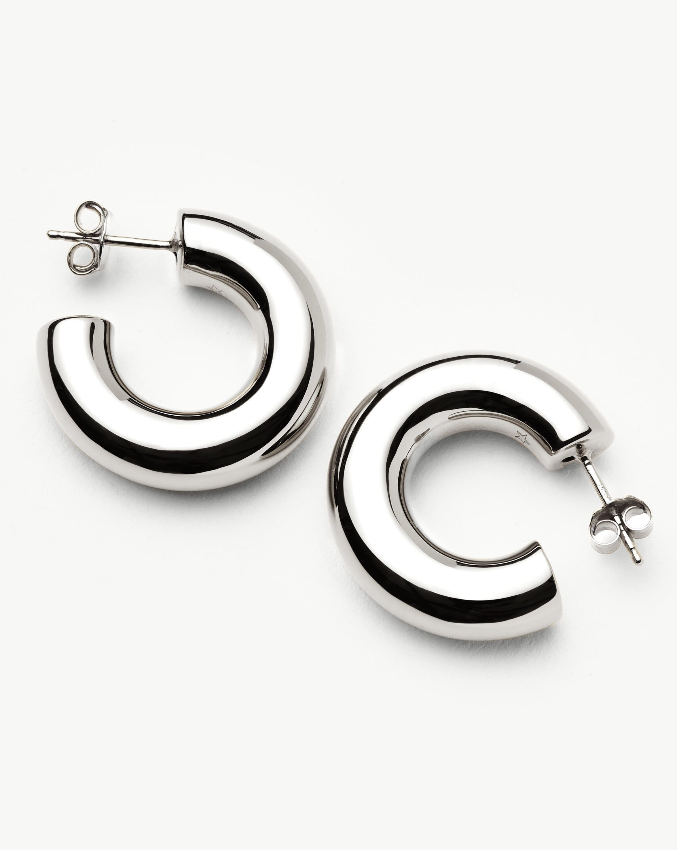 Chubby Medium Hoop Earrings | Sterling Silver Earrings Missoma 