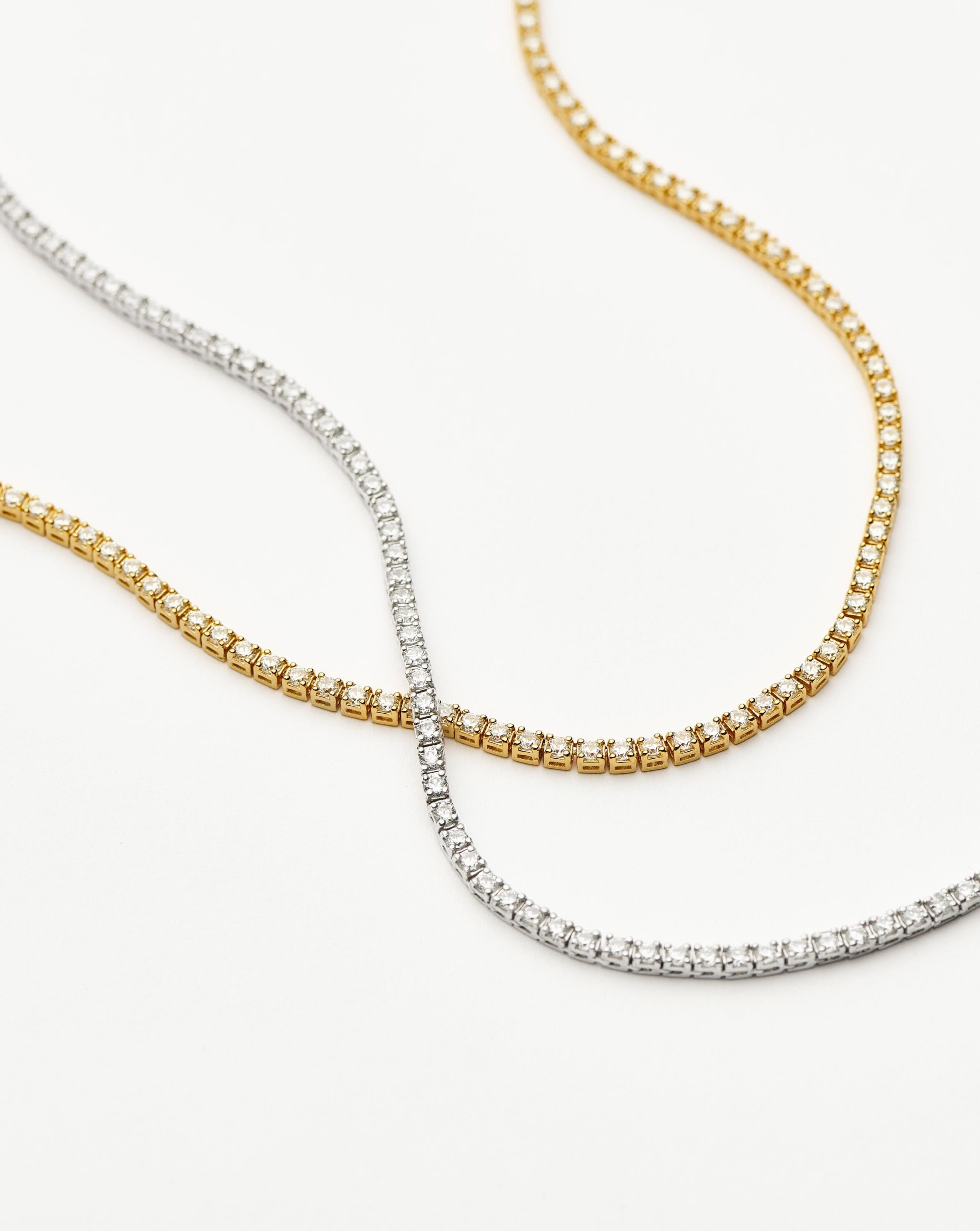 Classic Tennis Necklace | 18ct Gold Vermeil Cubic Zirconia Necklaces Missoma 