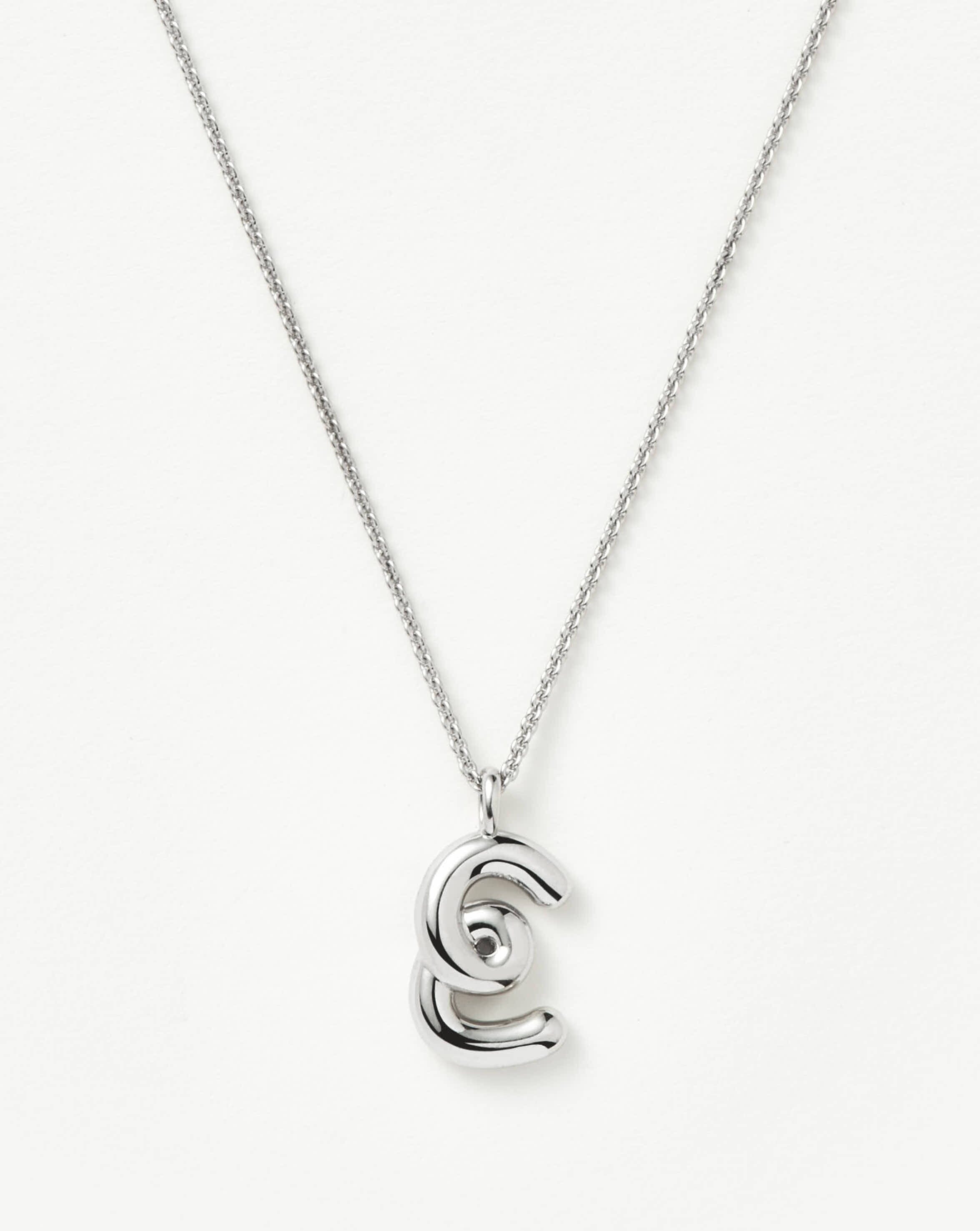 Curly Molten Initial Pendant Necklace - Initial E | Sterling Silver Necklaces Missoma 