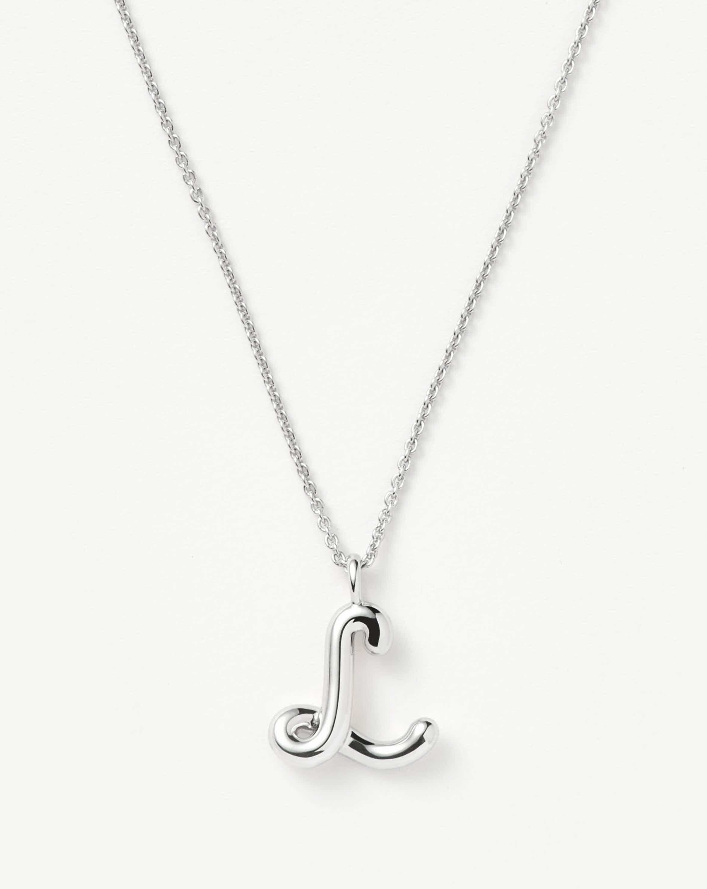 Curly Molten Initial Pendant Necklace - Initial L | Sterling Silver Necklaces Missoma 