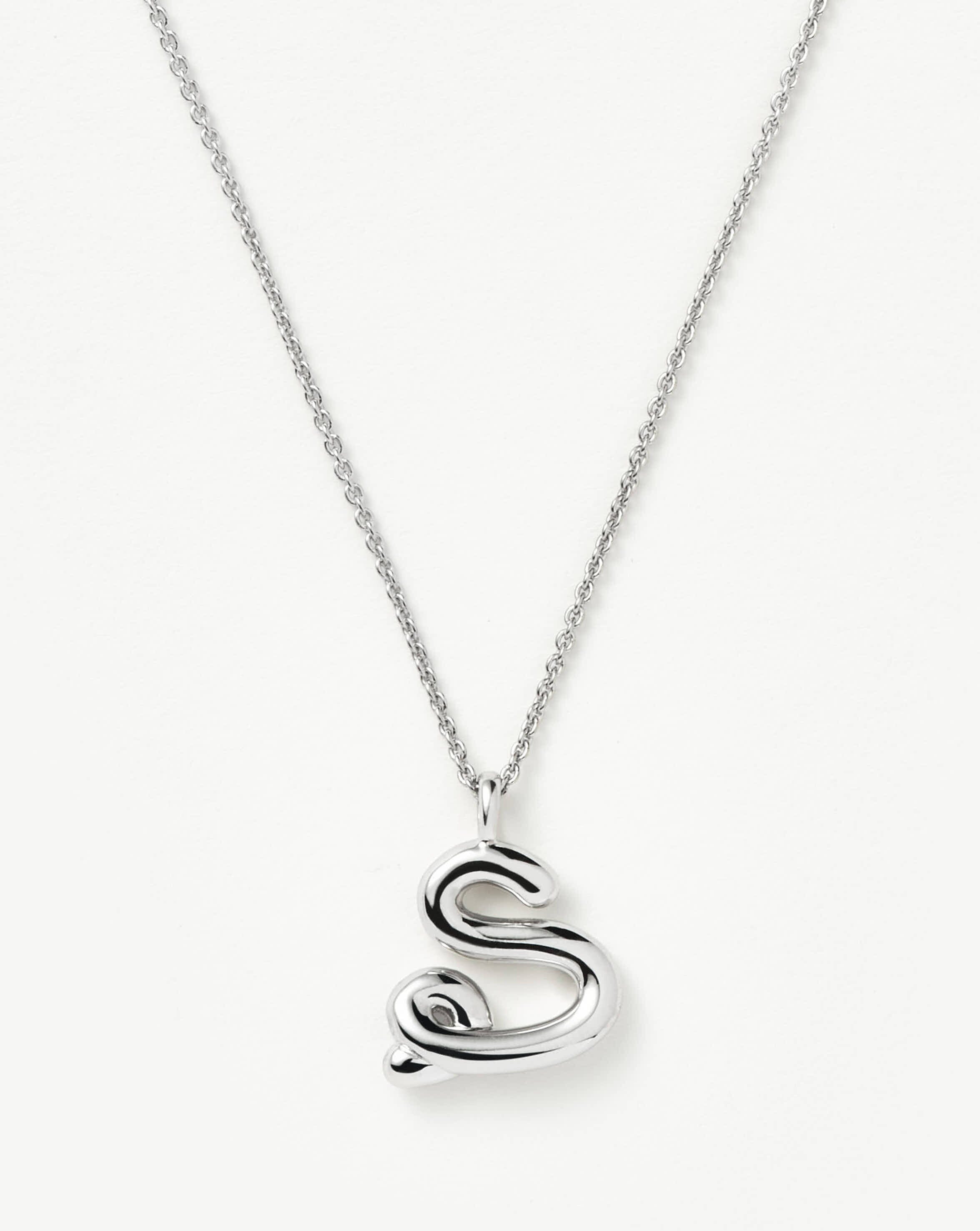 Curly Molten Initial Pendant Necklace - Initial S | Sterling Silver Necklaces Missoma 