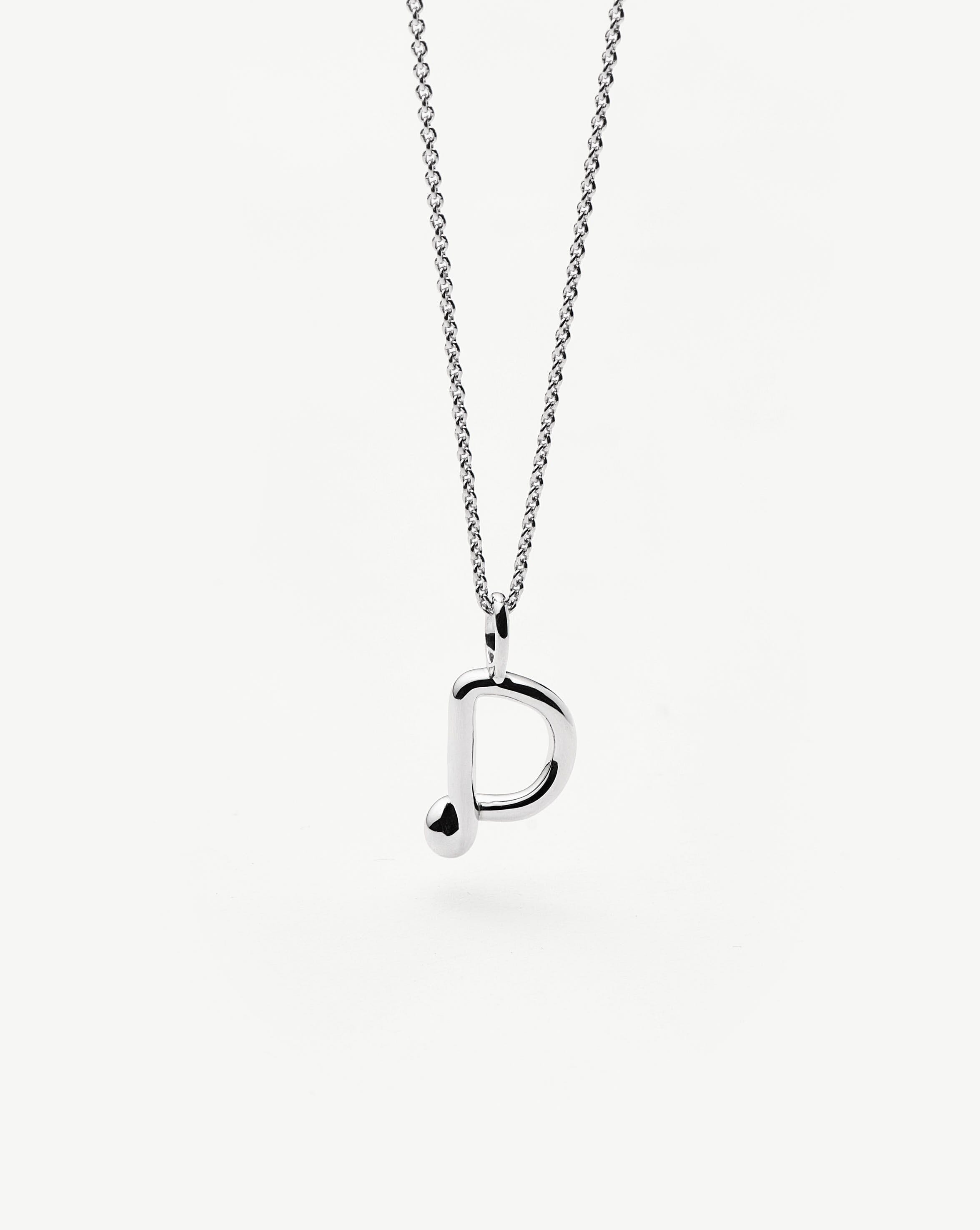 Curly Molten Mini Initial Necklace - D | Sterling Silver Necklaces Missoma 