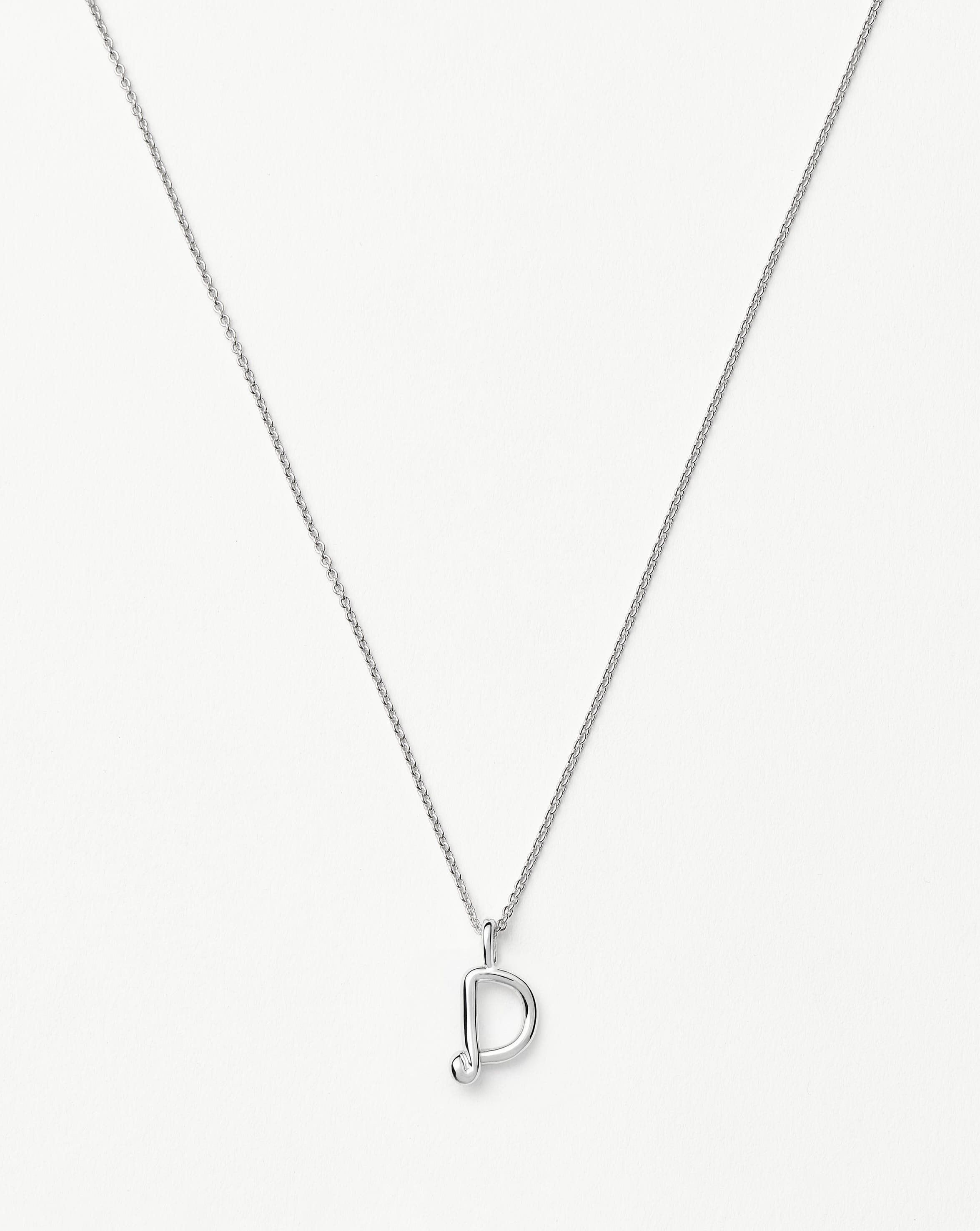 Curly Molten Mini Initial Necklace - D | Sterling Silver Necklaces Missoma 