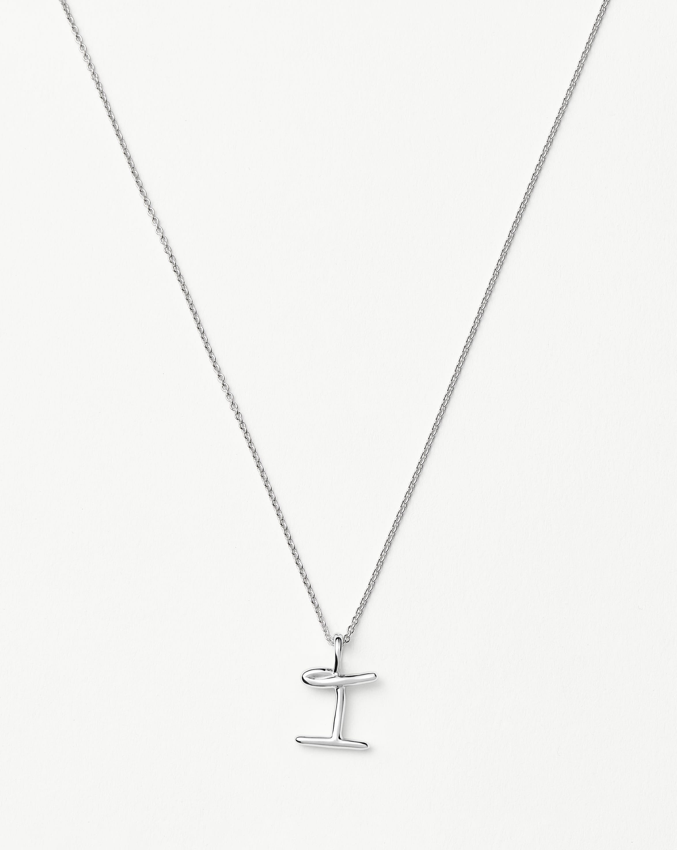 Curly Molten Mini Initial Necklace - I | Sterling Silver Necklaces Missoma 