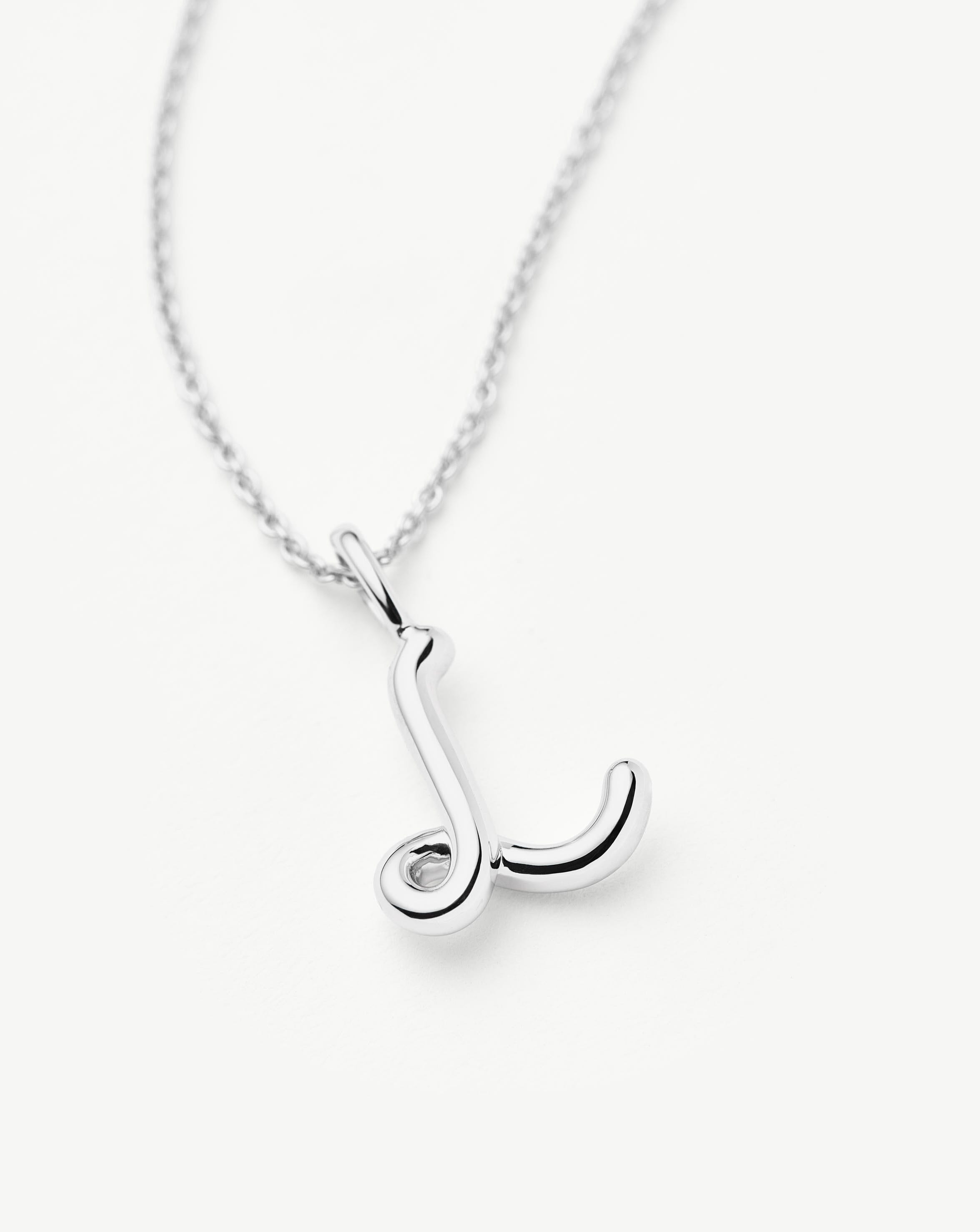 Curly Molten Mini Initial Necklace - L | Sterling Silver Necklaces Missoma 