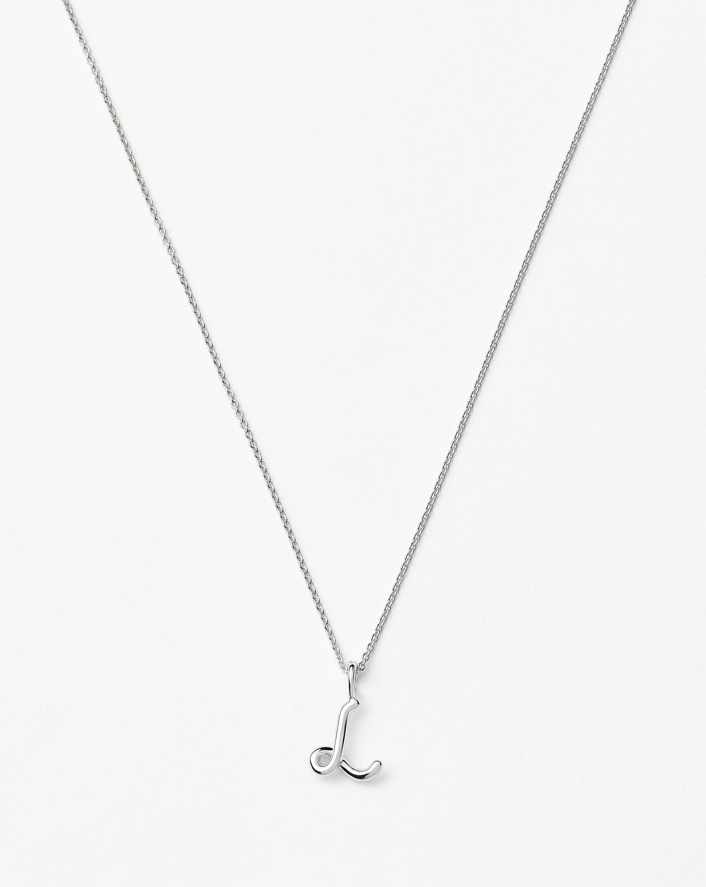 Curly Molten Mini Initial Necklace - L | Sterling Silver Necklaces Missoma 