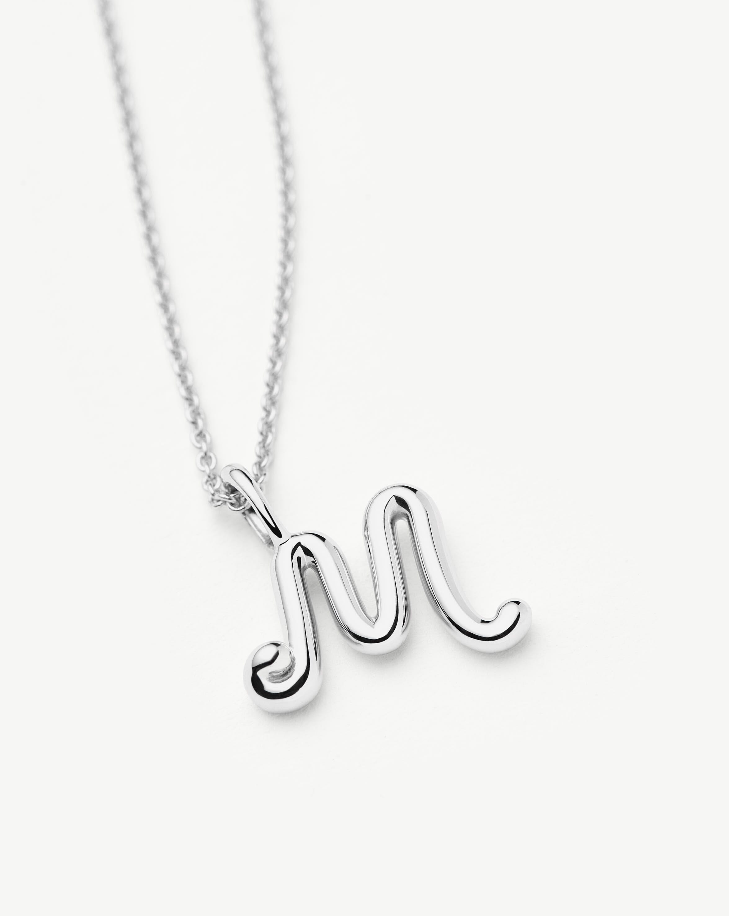 Curly Molten Mini Initial Necklace - M | Sterling Silver Necklaces Missoma 