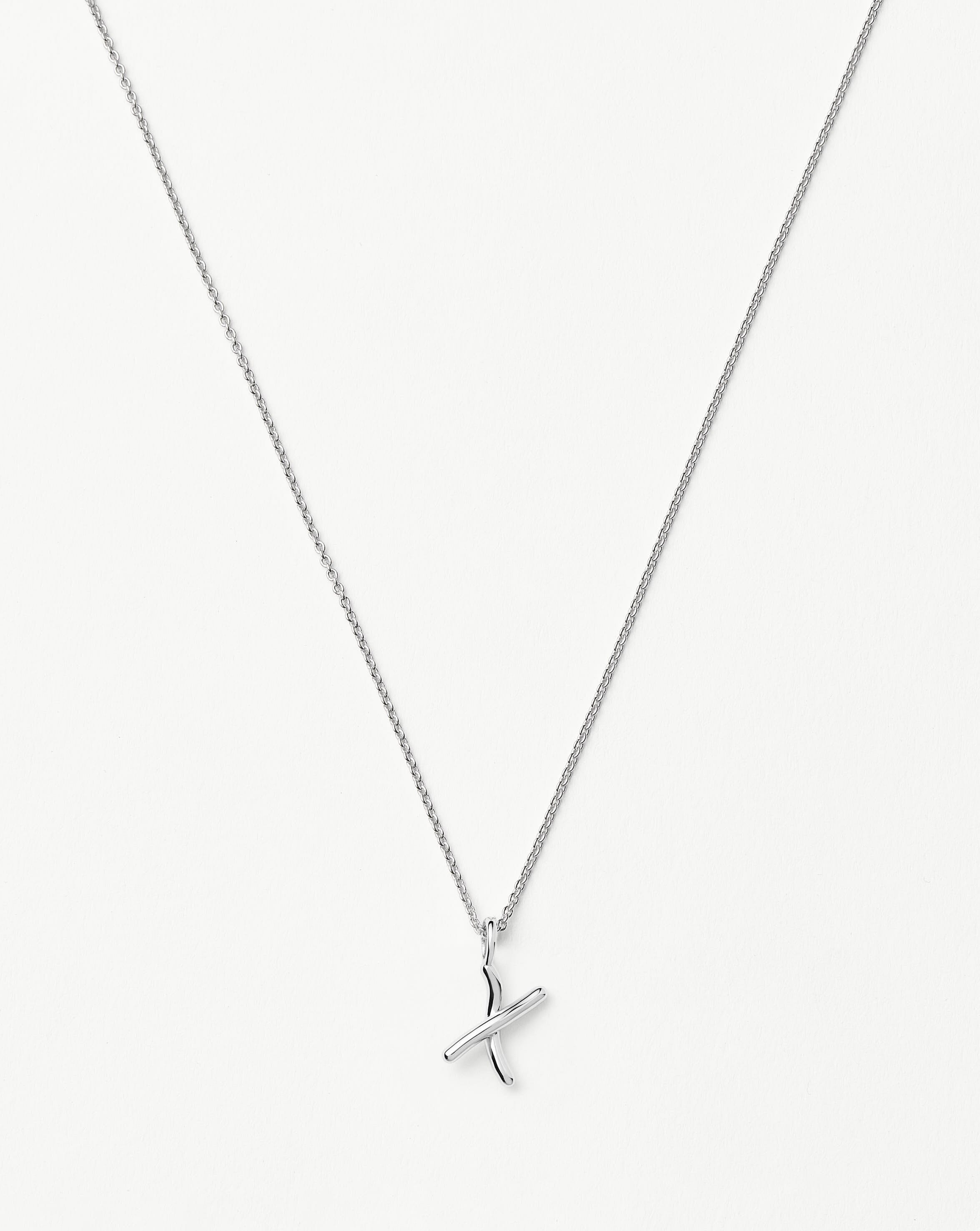 Curly Molten Mini Initial Necklace - X | Sterling Silver Necklaces Missoma 