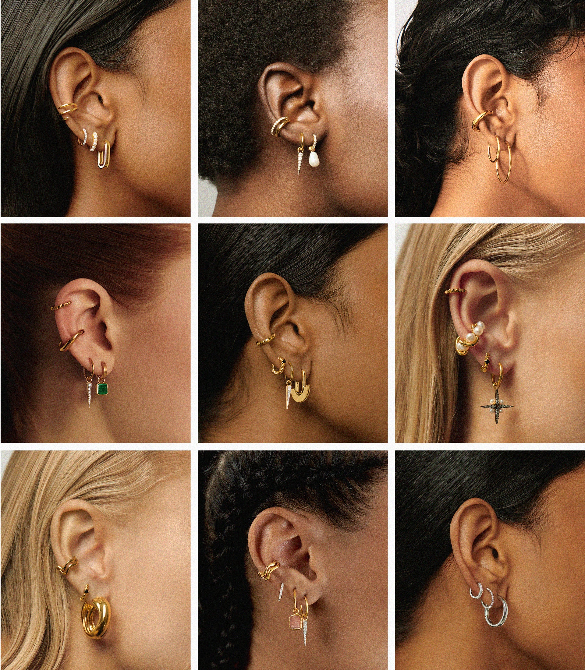 Stacked earrings outlet