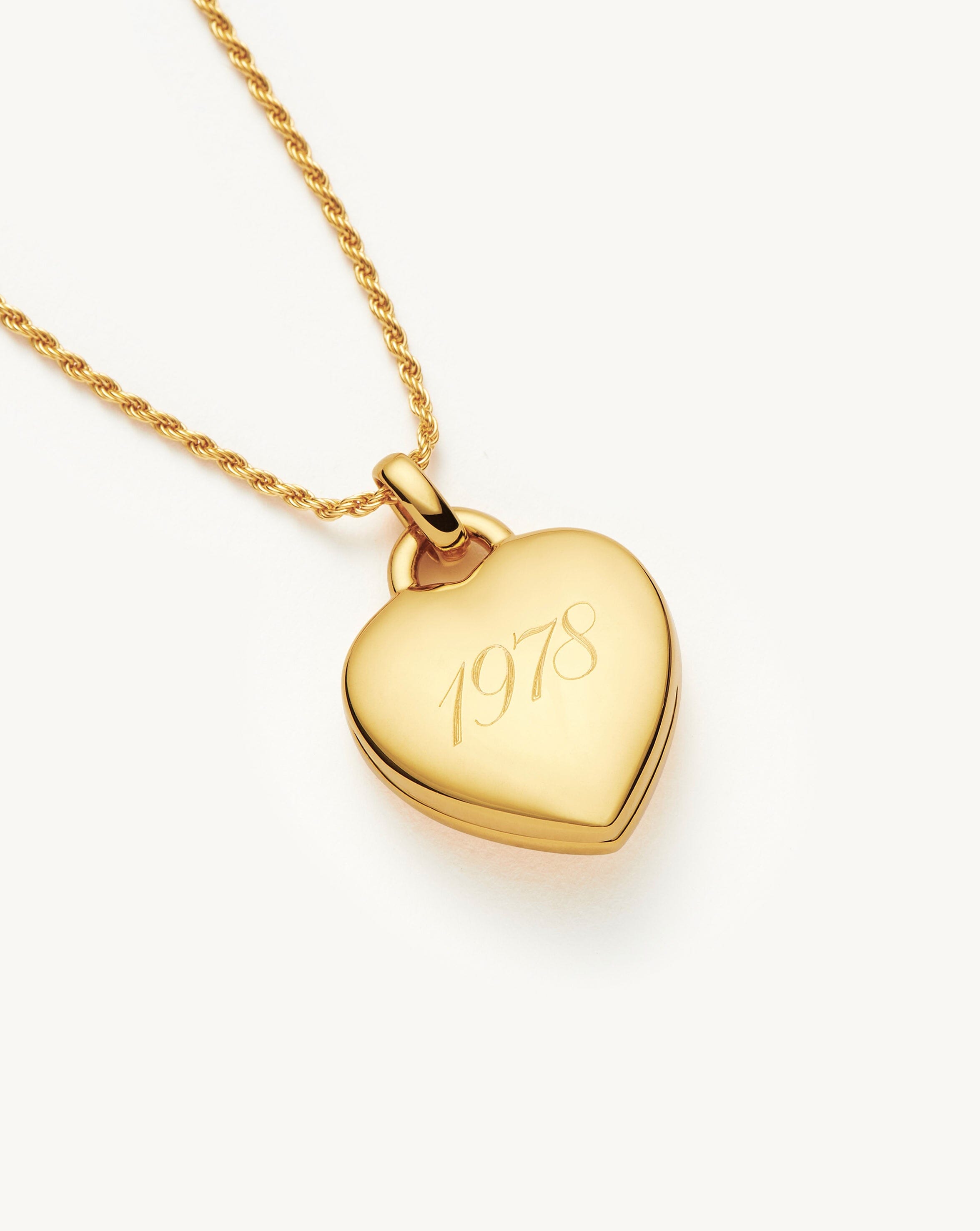 Engraved heart store pendant necklace