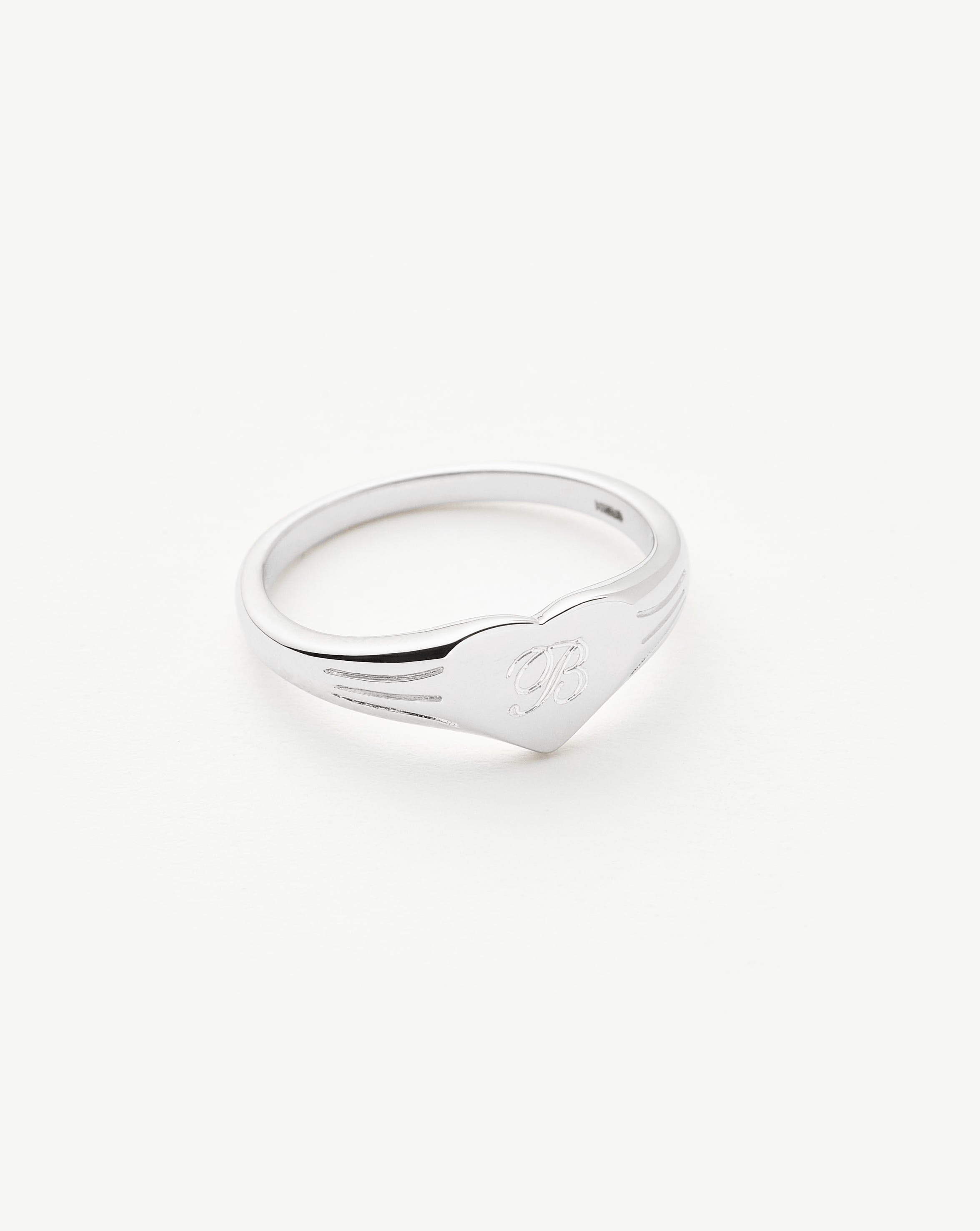 Engravable Heart Signet Ring | Sterling Silver Rings Missoma 