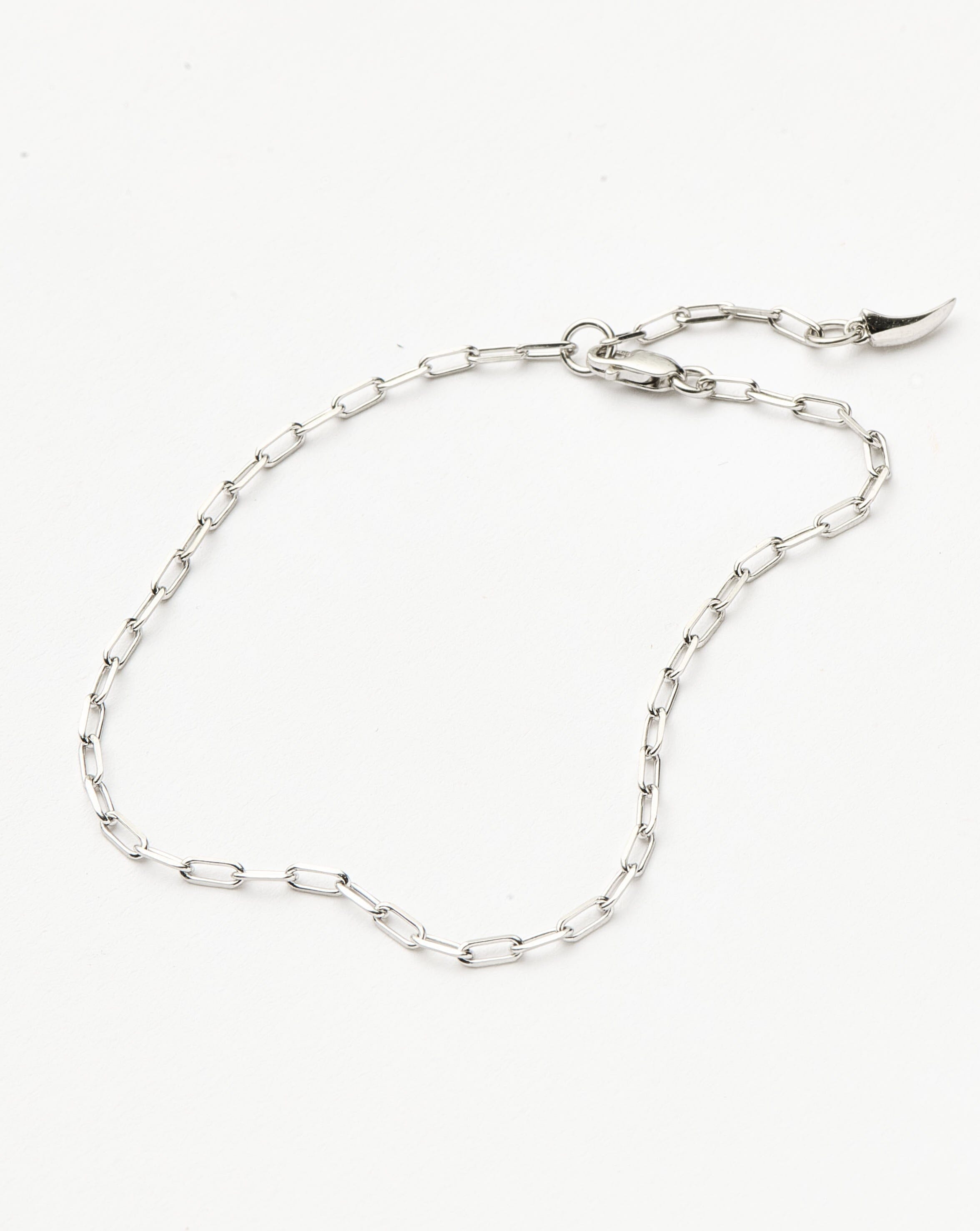 Fine Classic Paperclip Chain Bracelet | 14ct Solid White Gold Bracelets Missoma 