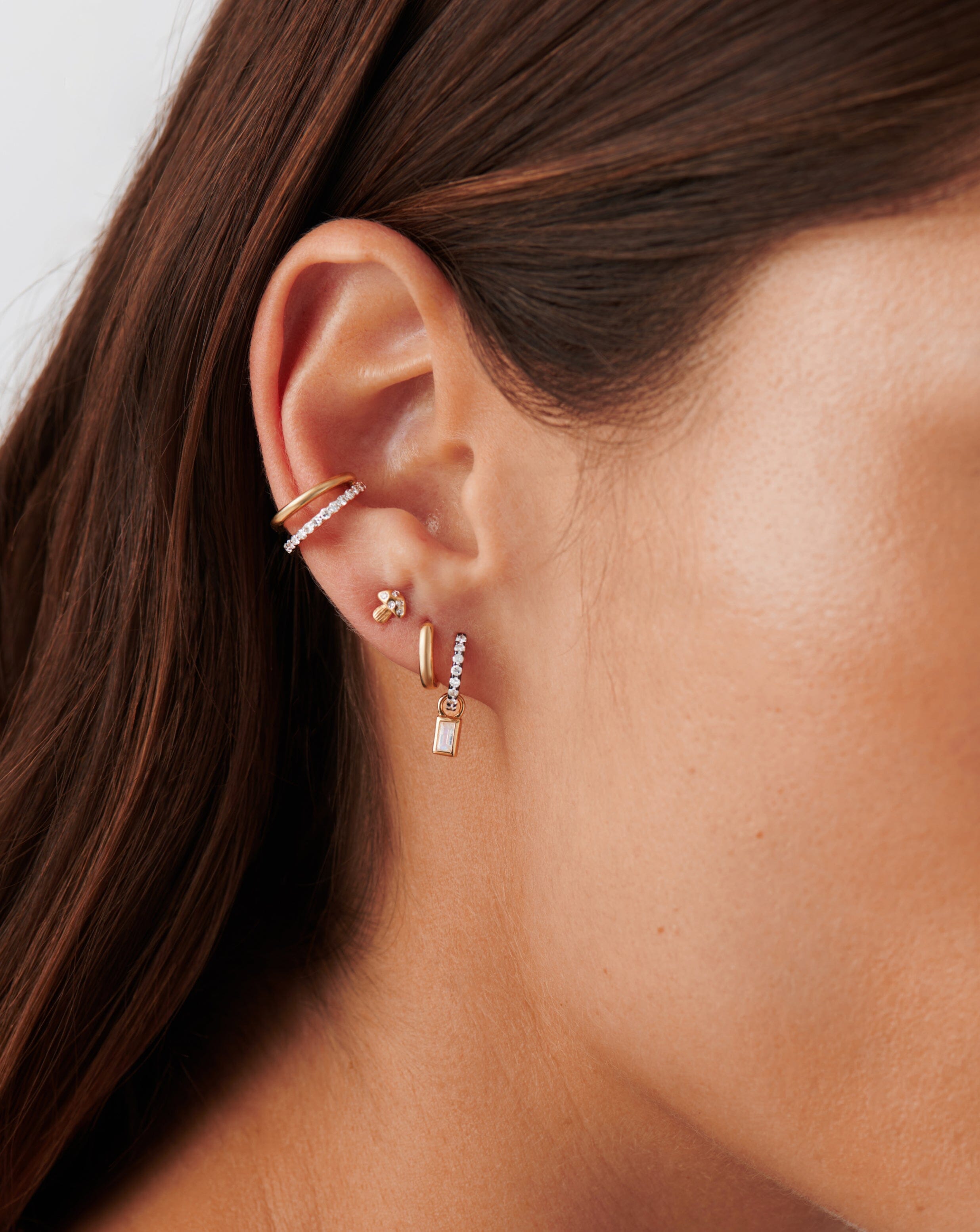 Buy Zaveri Pearls Rose Gold Dazzling Diamonds Contemporary Ear Cuff Earring-ZPFK15618  Online