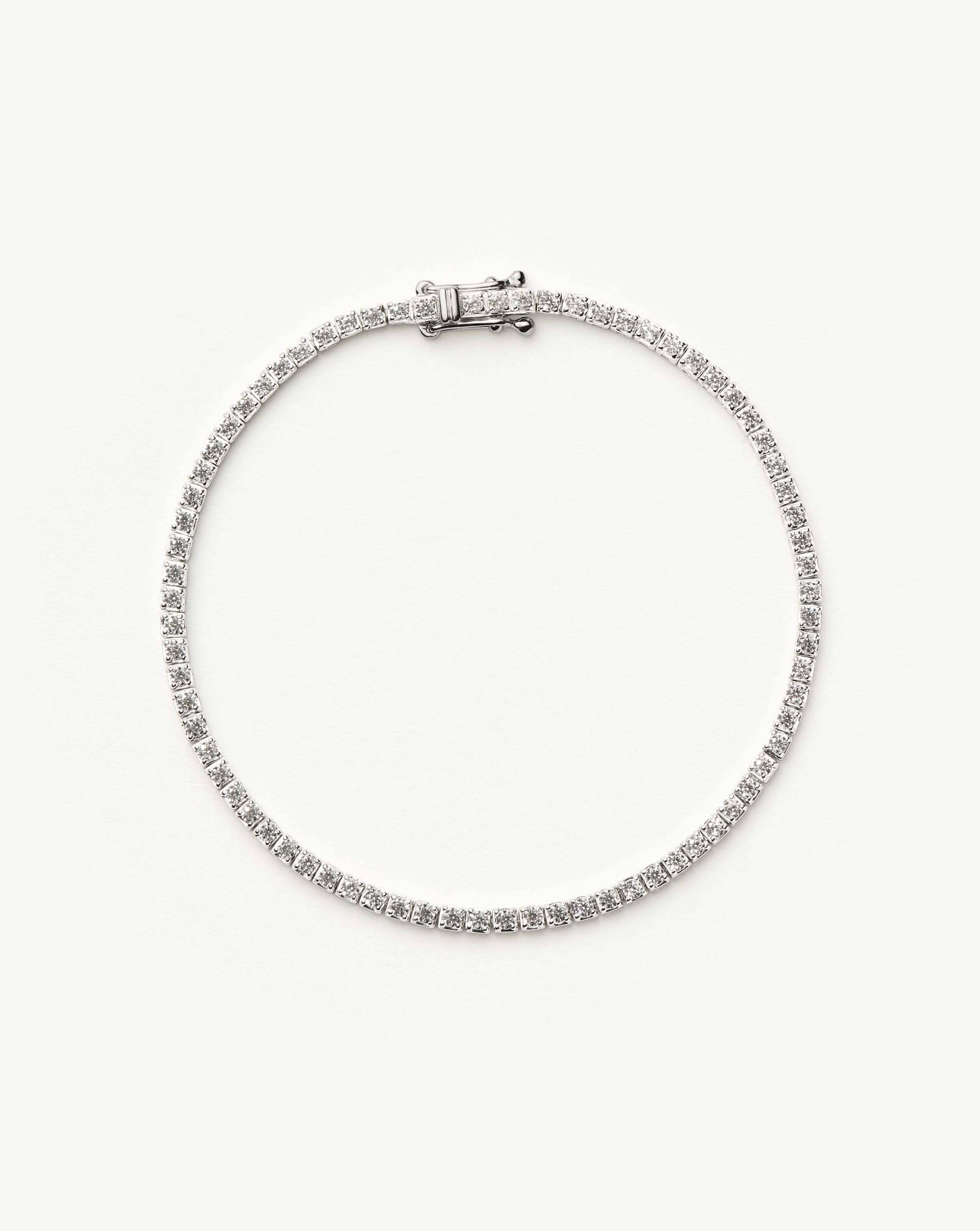 Fine Diamond Tennis Bracelet - Size S | 14ct Solid White Gold Lab Grown Diamonds Bracelets Missoma 