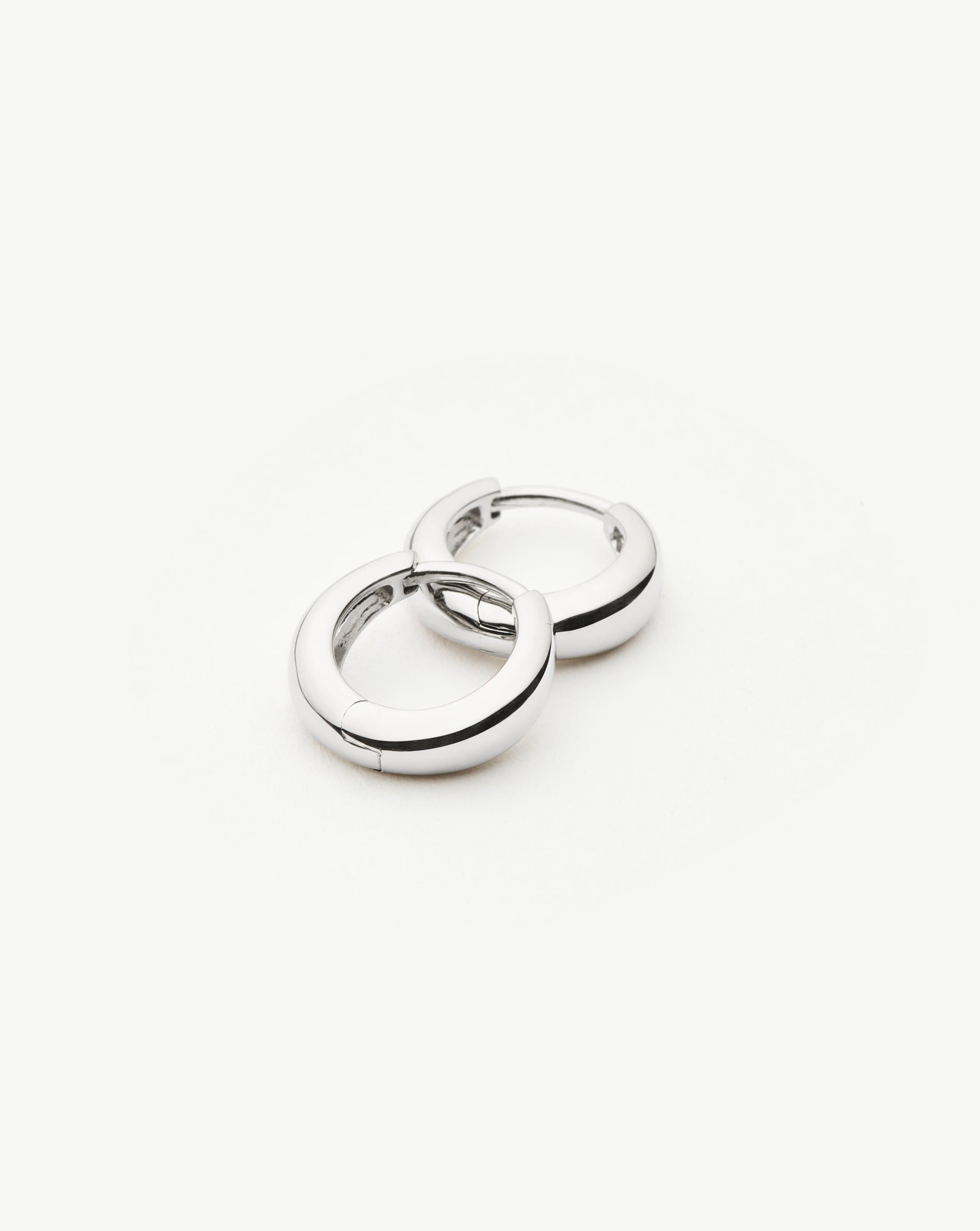 Fine Dome Huggies | 14ct Solid White Gold Earrings Missoma 