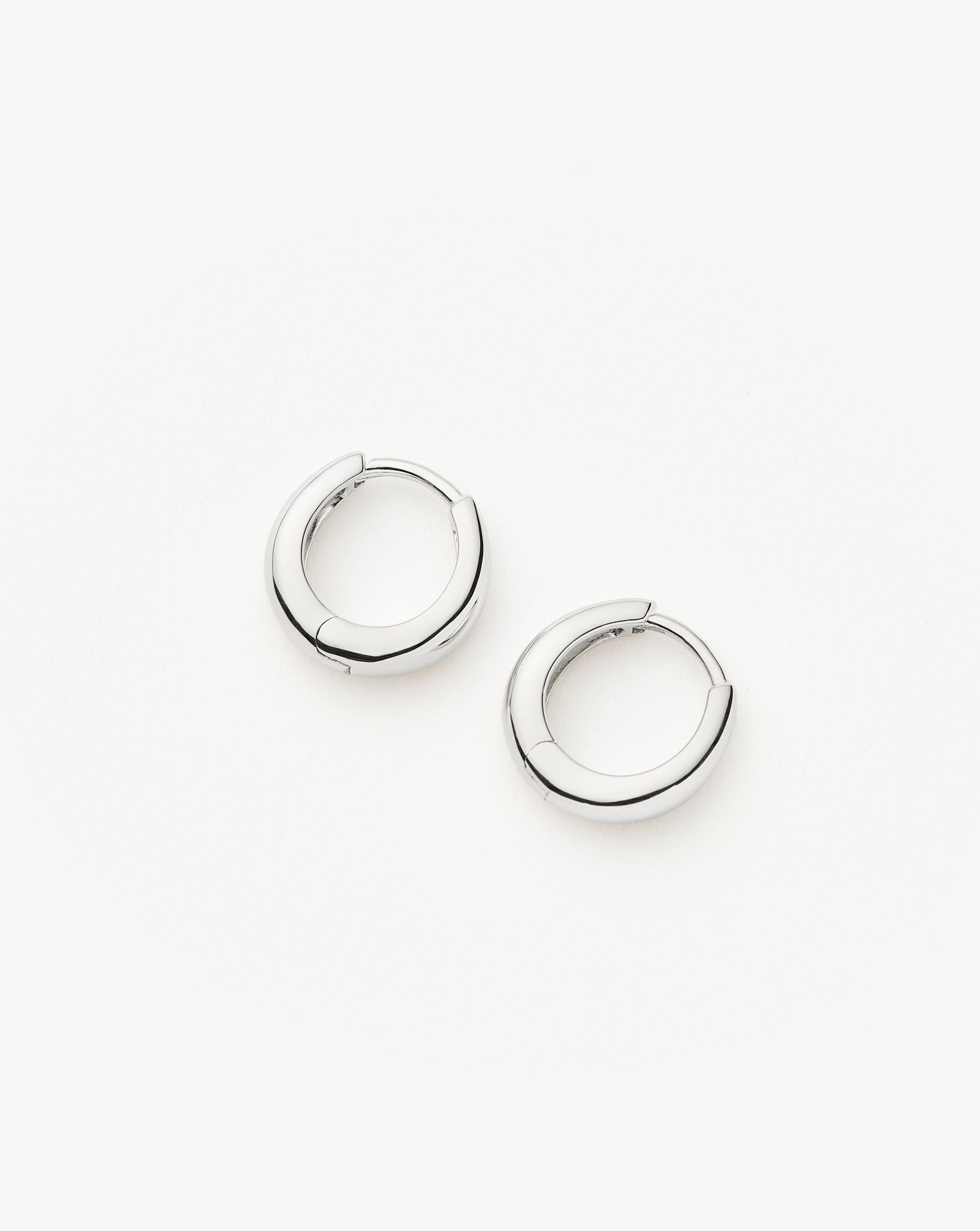 Fine Dome Huggies | 14ct Solid White Gold Earrings Missoma 