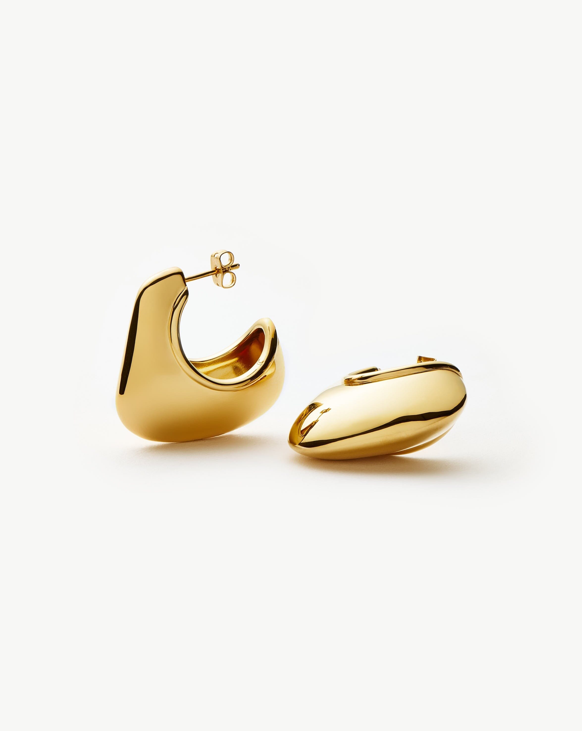 Hera Dome Large Hoop Earrings | 18ct Gold Plated Earrings Missoma 