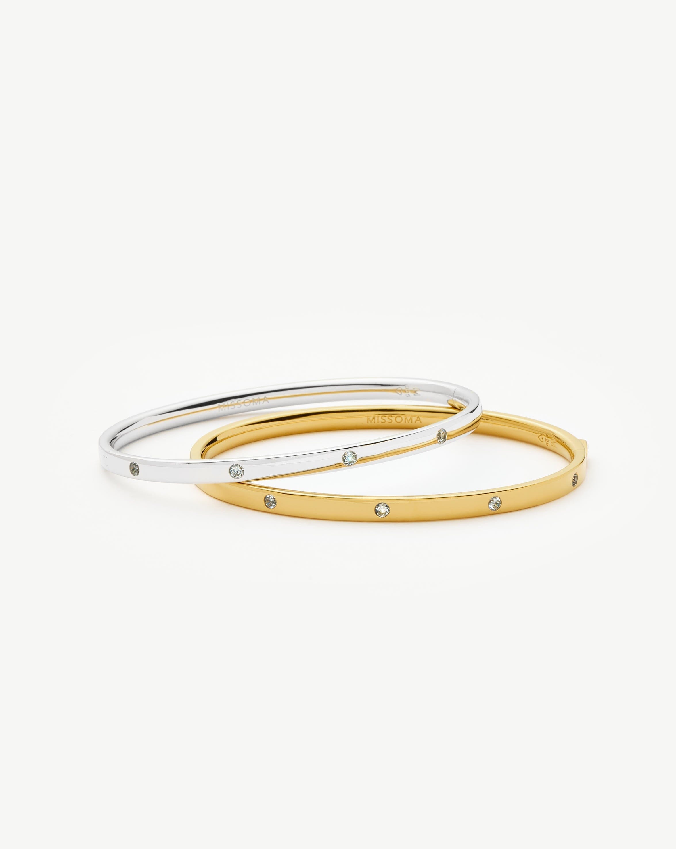 Interstellar Hinged Bangle | 18ct Gold Vermeil/Cubic Zirconia Bracelets Missoma 