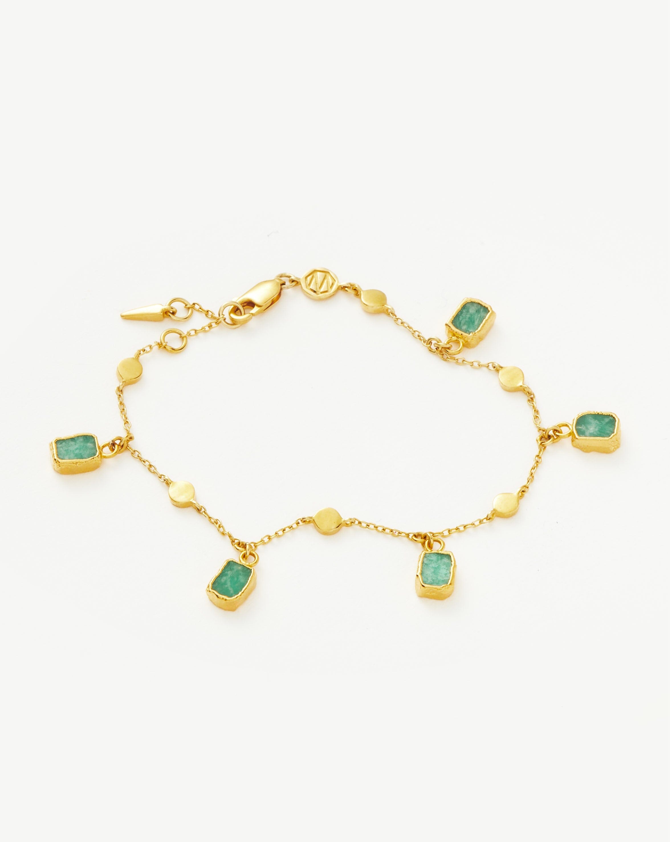 Lena Charm Bracelet | 18ct Gold Plated/Amazonite Bracelets Missoma 