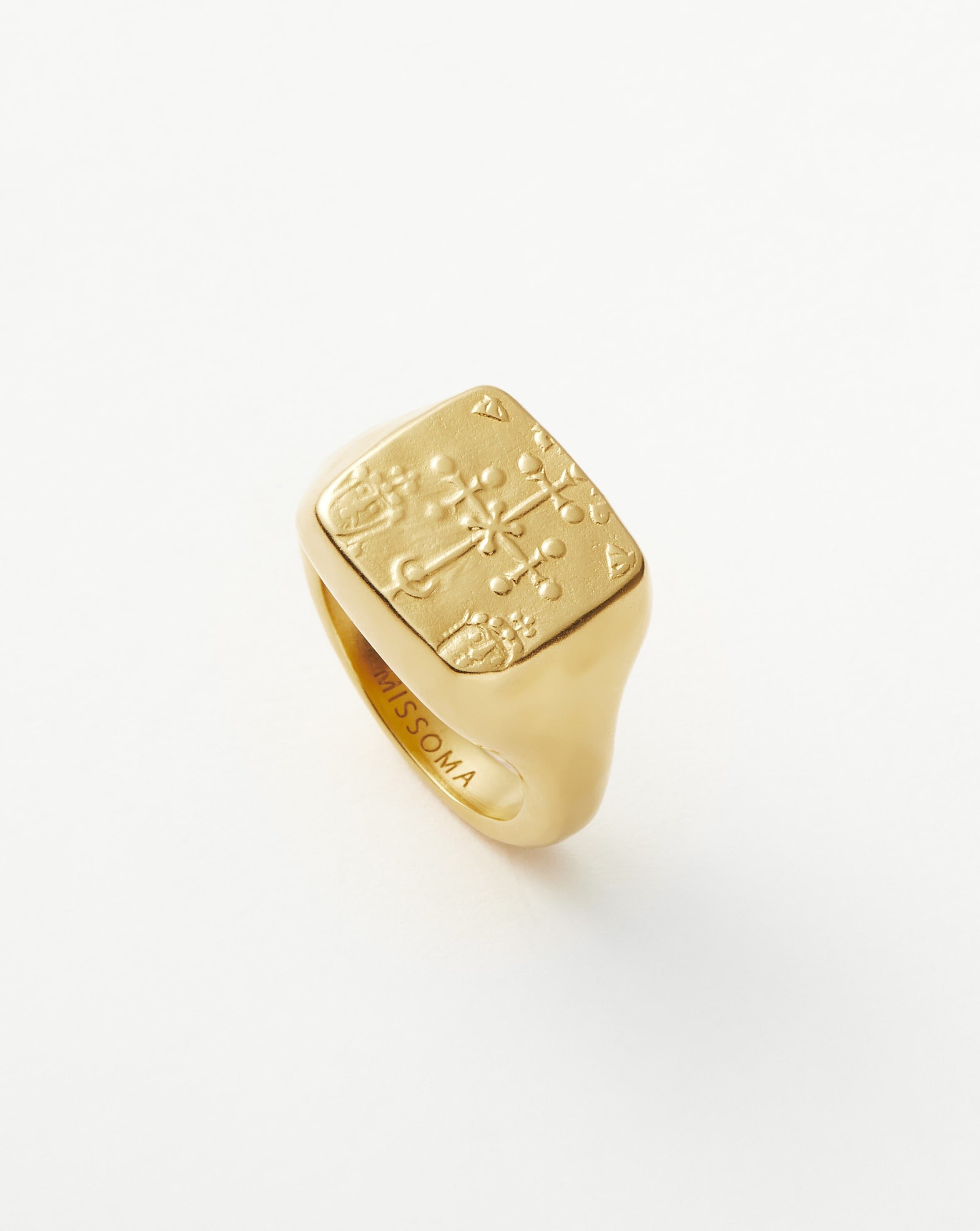 Lucy Williams Square Signet Ring | 18ct Gold Vermeil/Malachite | Missoma