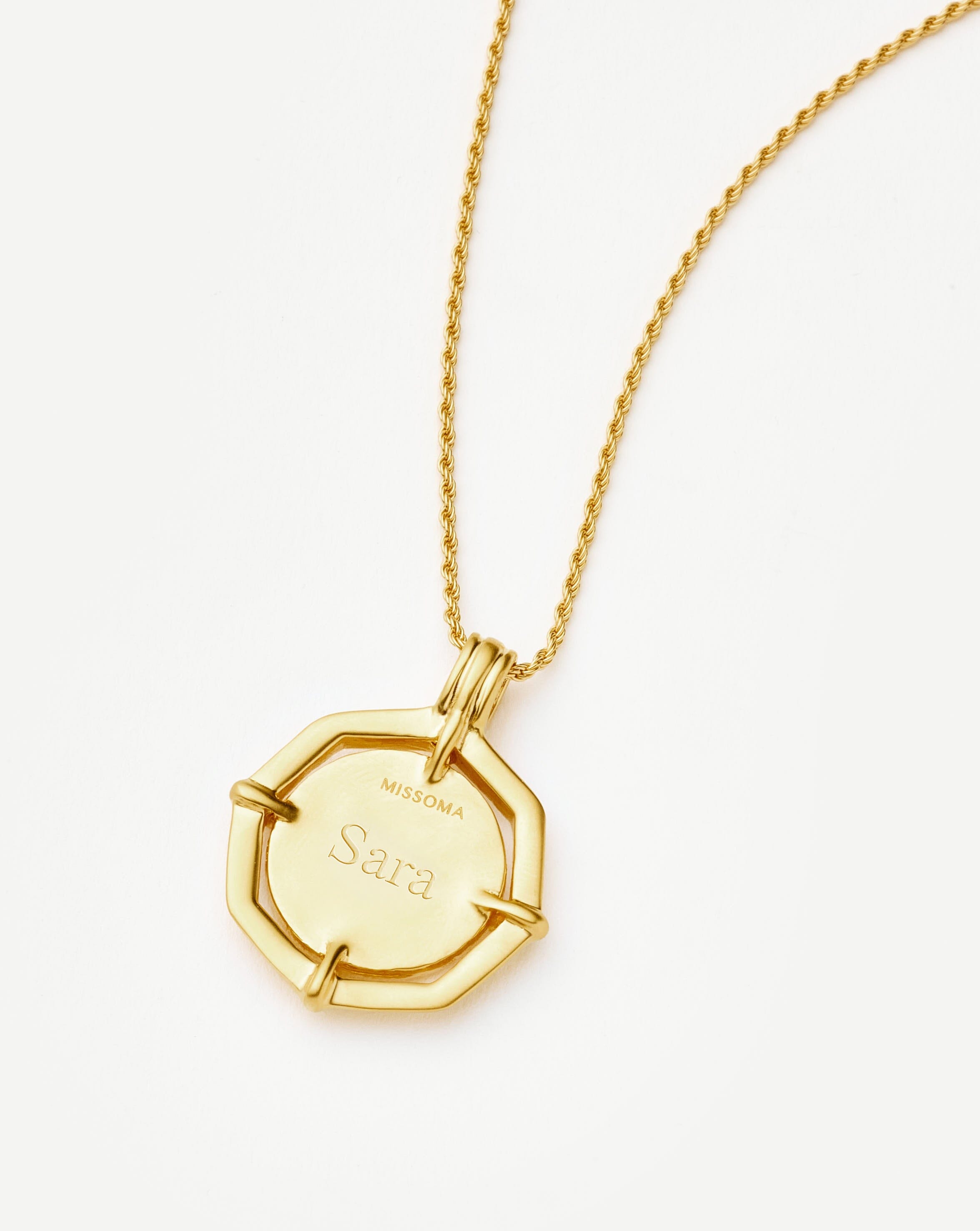 Lucy Williams Engravable Octagon Medallion Coin Necklace | 18ct Gold Plated Necklaces Missoma 