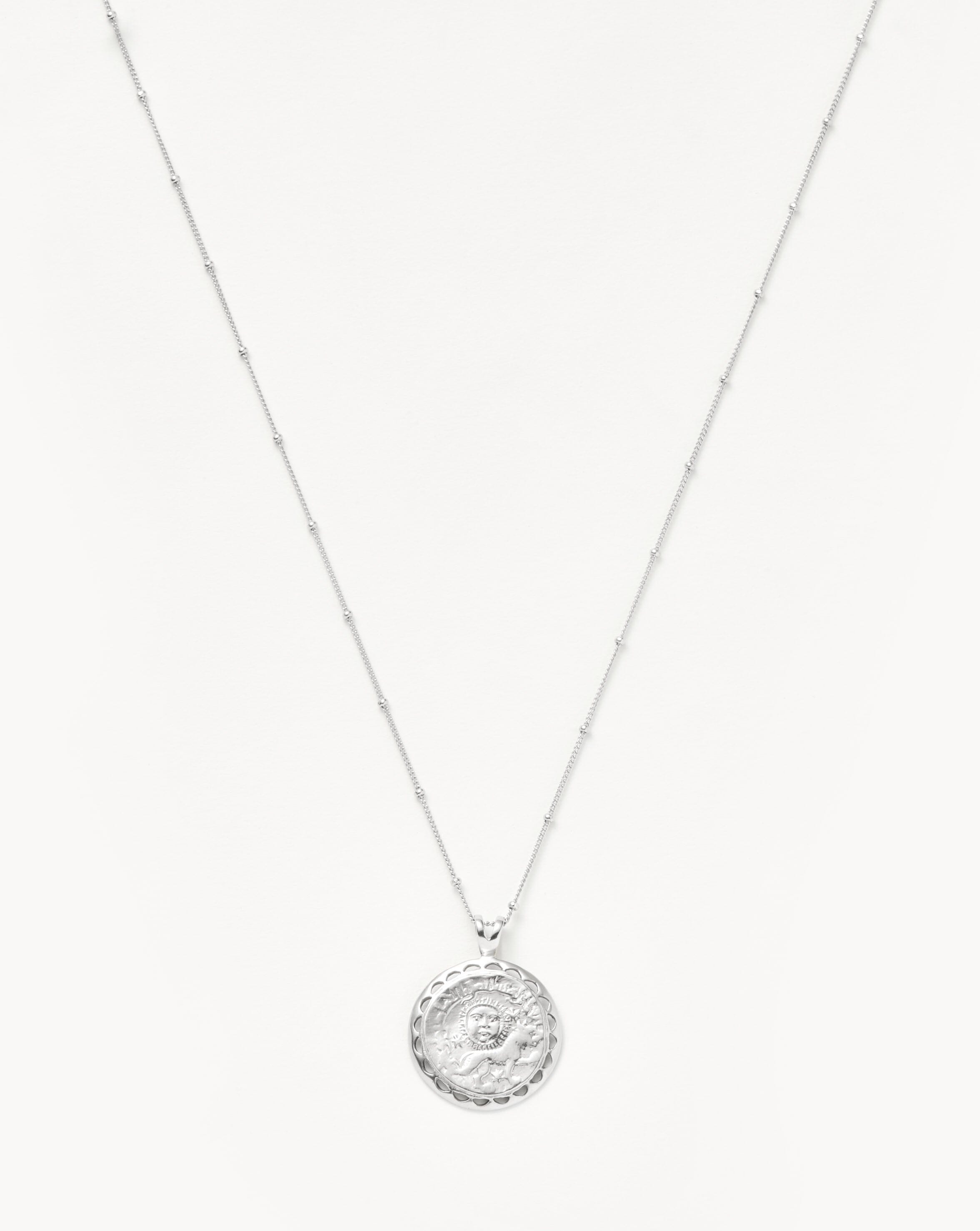 Lucy Williams Engravable Rising Sun Medallion Coin Necklace | Silver P ...