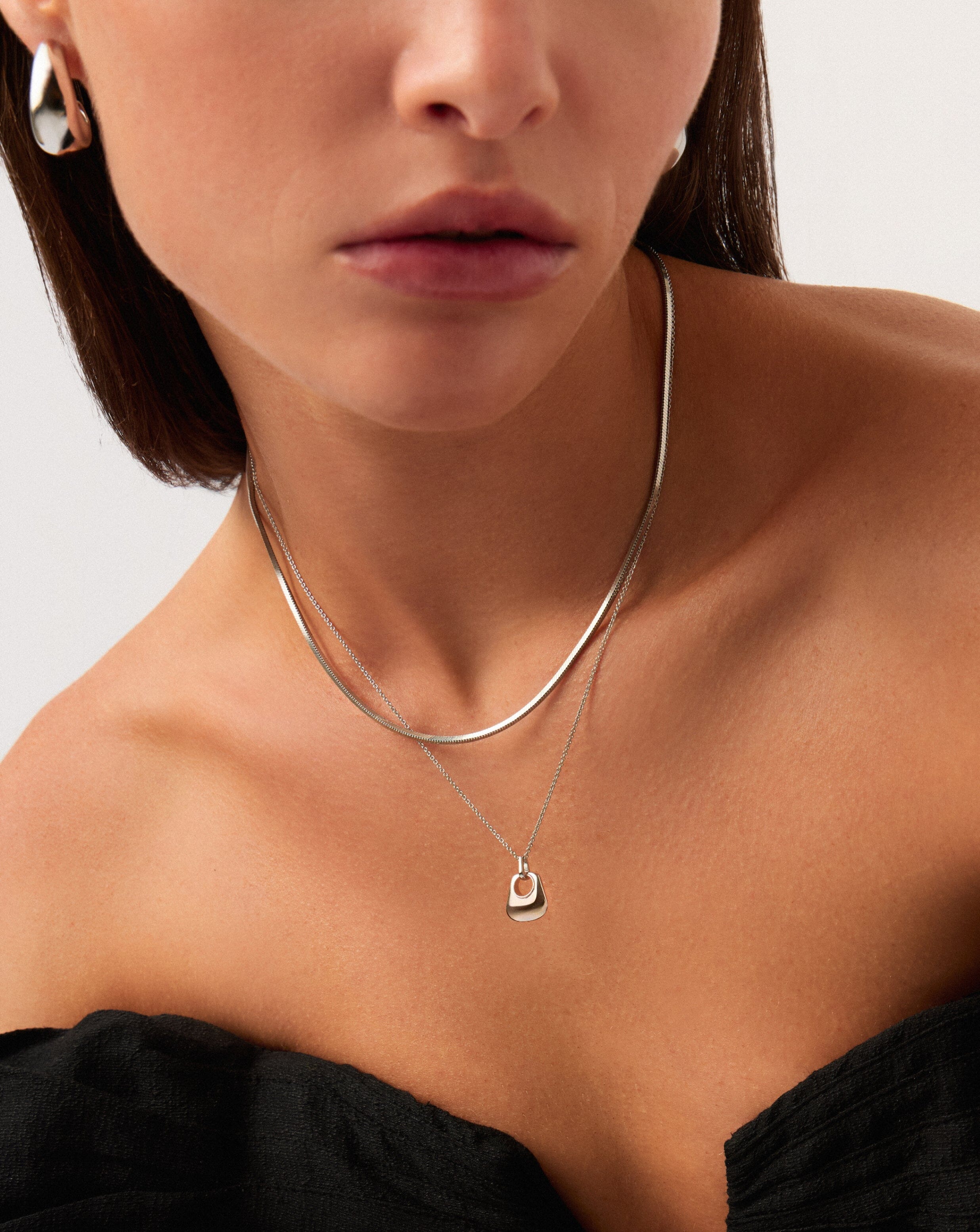 Lucy Williams Short Square Snake Chain Necklace