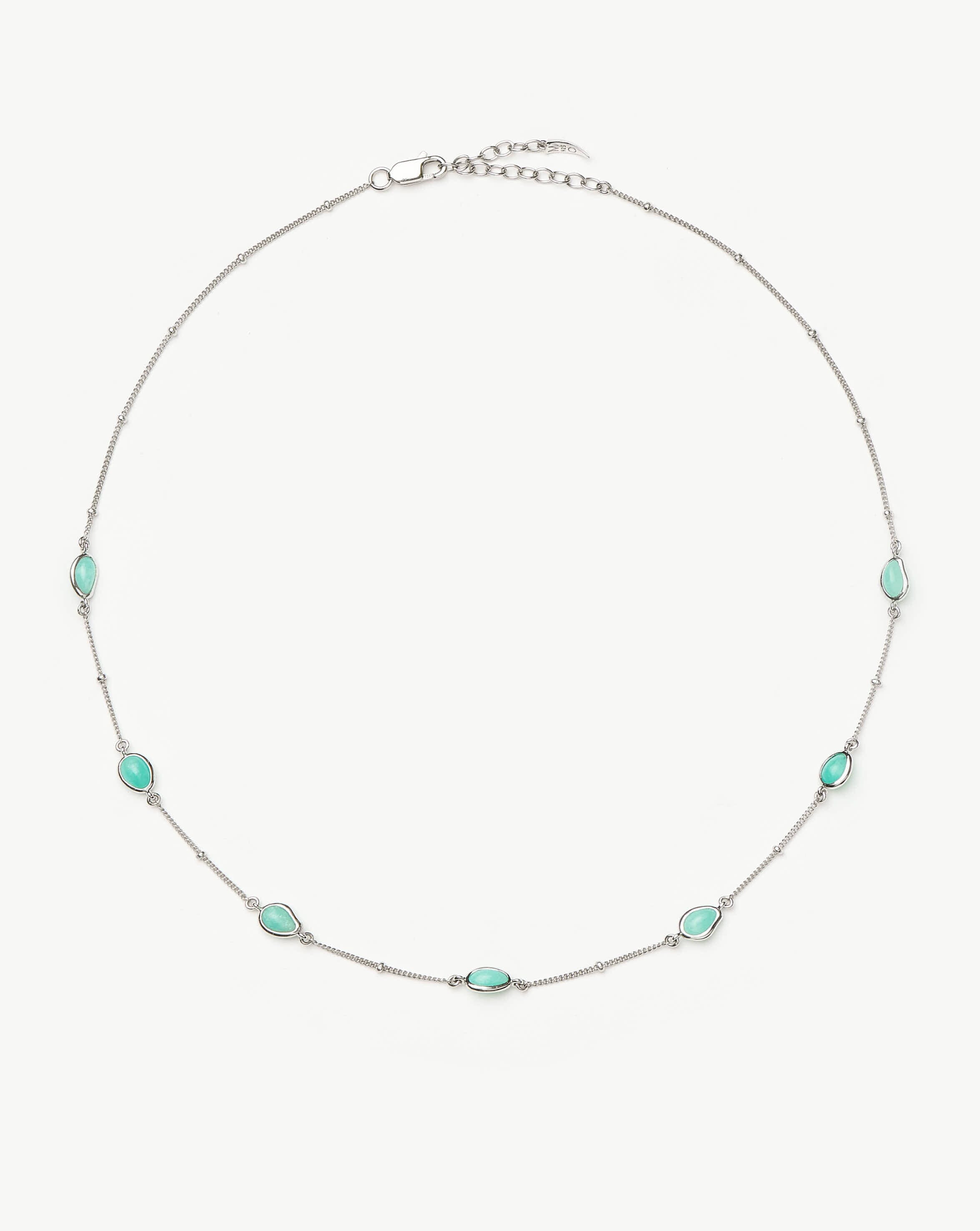 Magma Gemstone Charm Choker | Sterling Silver/Amazonite Necklaces Missoma 