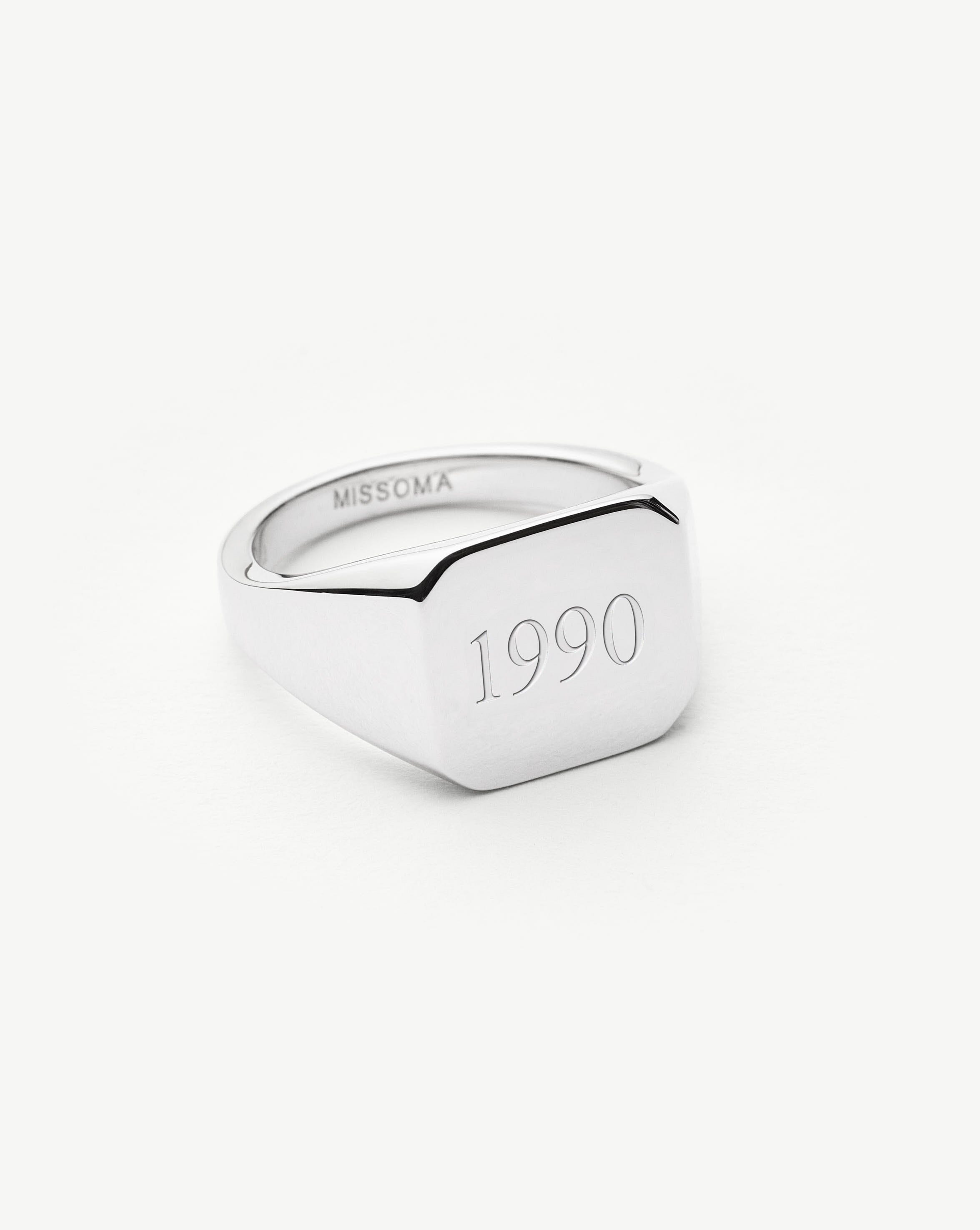 Mens Engravable Bevelled Signet Ring | Sterling Silver Rings Missoma 