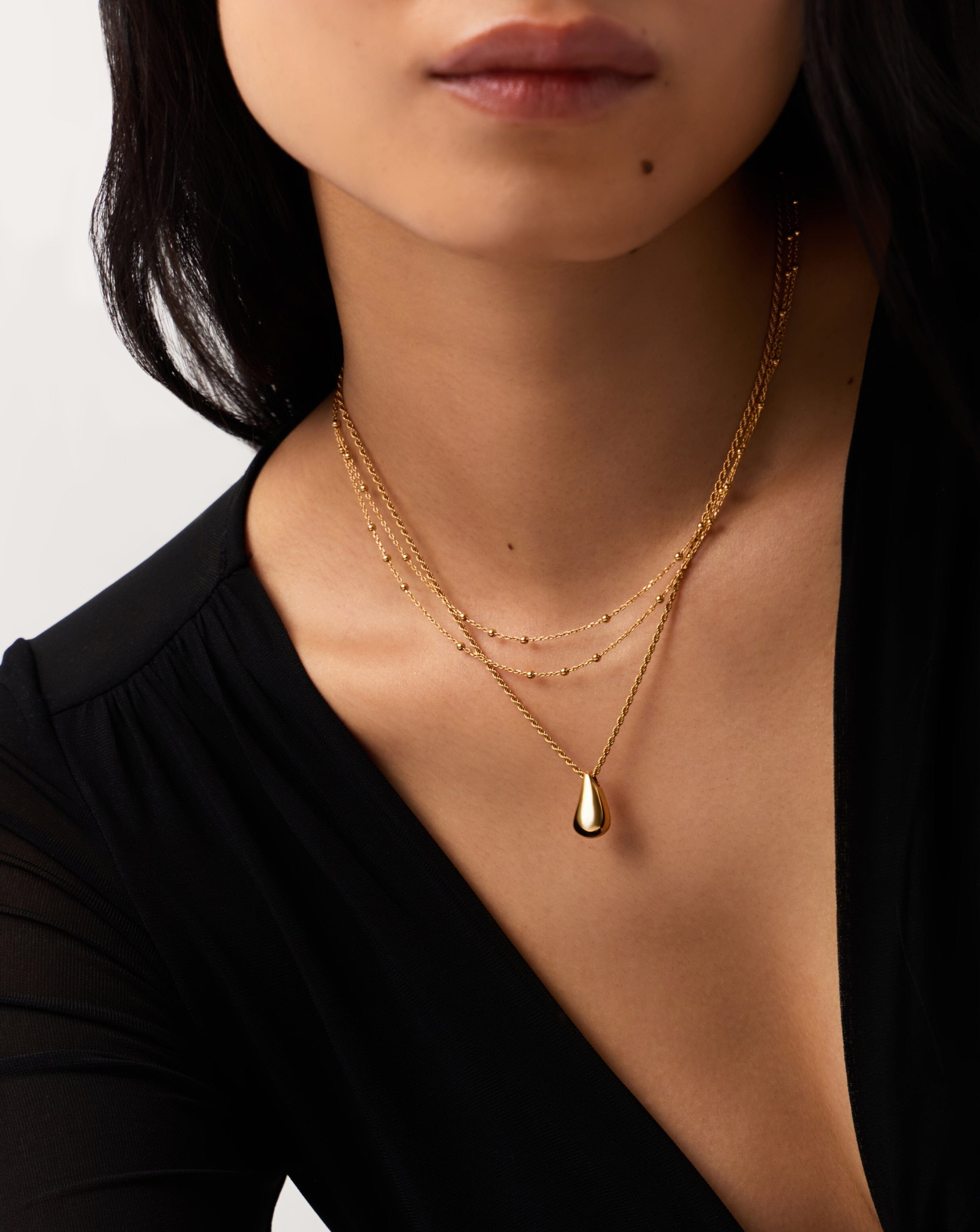 Savi Droplet Pendant & Double Necklace Set | 18ct Gold Vermeil Layering Sets Missoma 