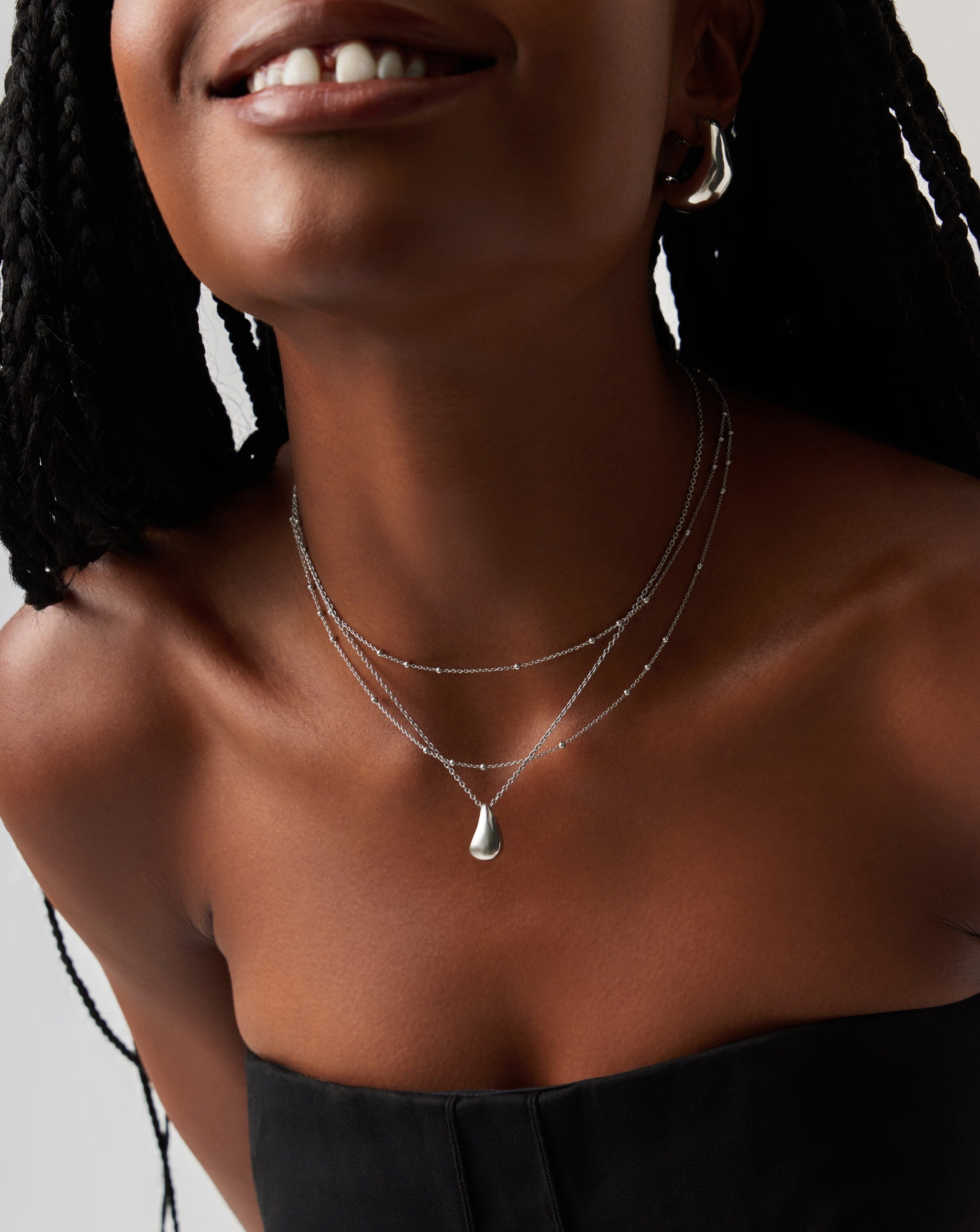 Savi Droplet Pendant & Double Necklace Set | Sterling Silver Layering Sets Missoma 