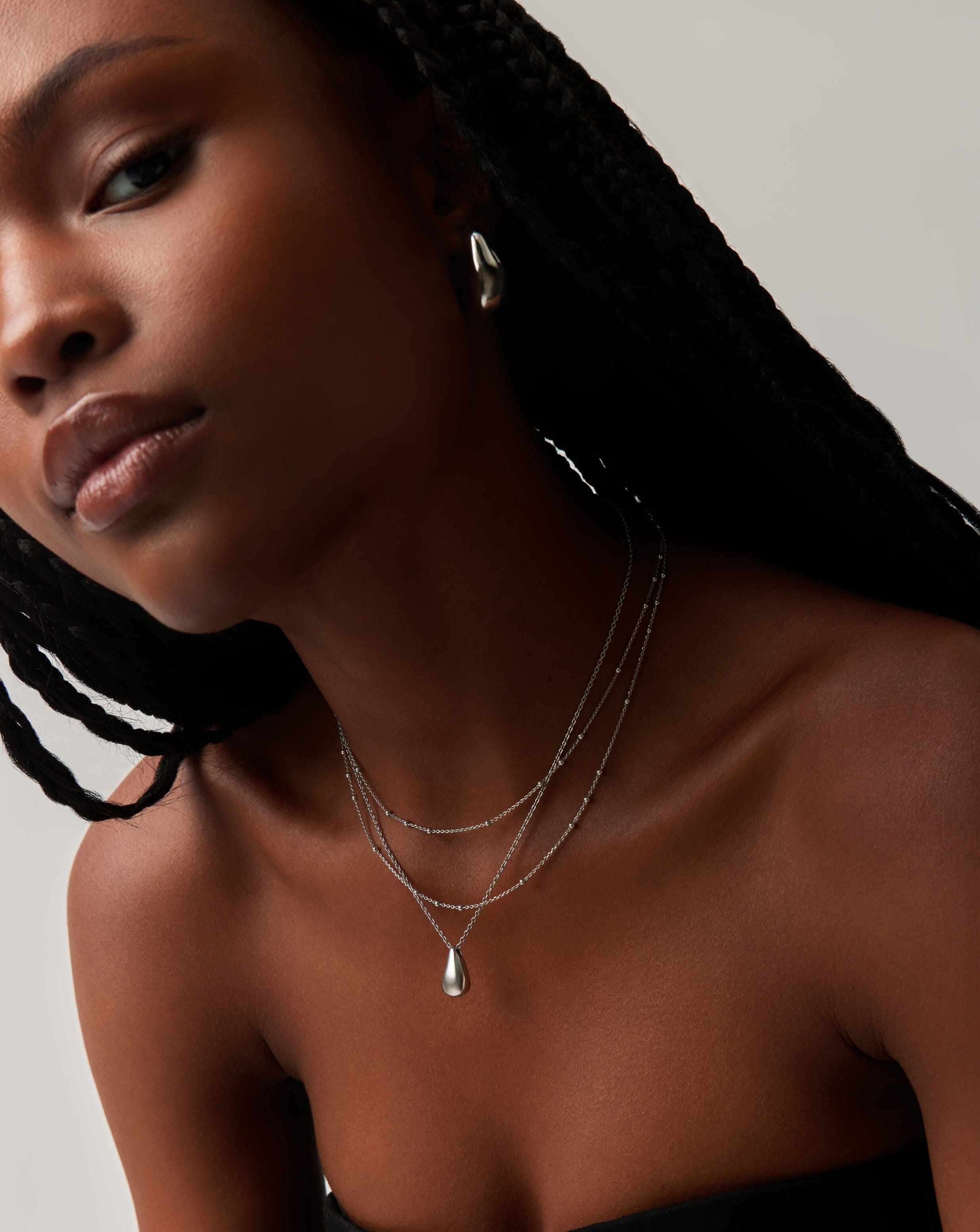 Savi Droplet Pendant & Double Necklace Set | Sterling Silver Layering Sets Missoma 