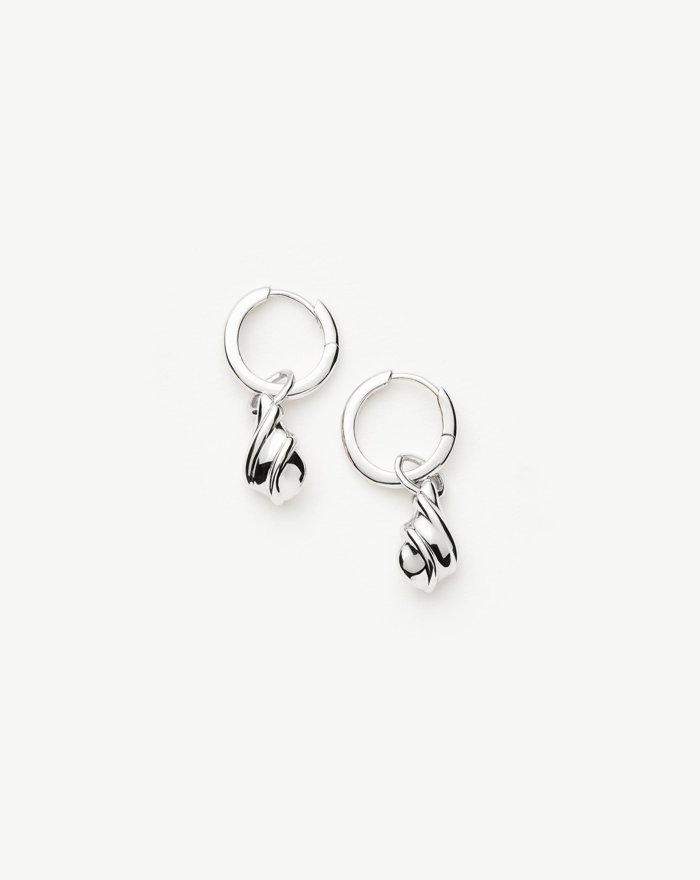 Savi Ridge Droplet Charm Earrings | Sterling Silver Earrings Missoma 