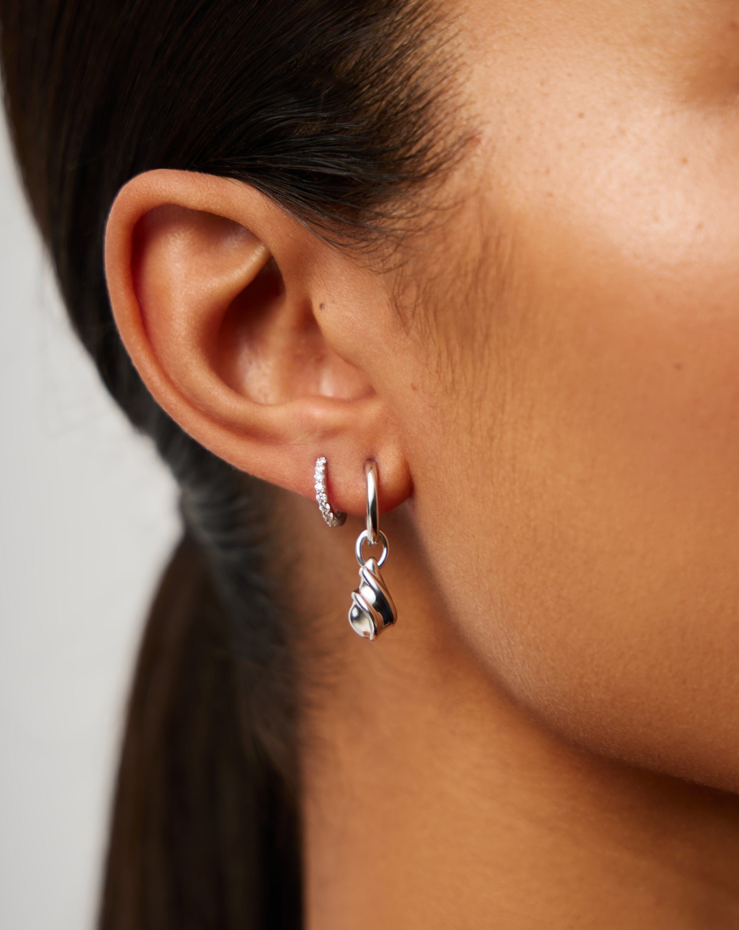 Savi Ridge Droplet Charm Earrings | Sterling Silver Earrings Missoma 