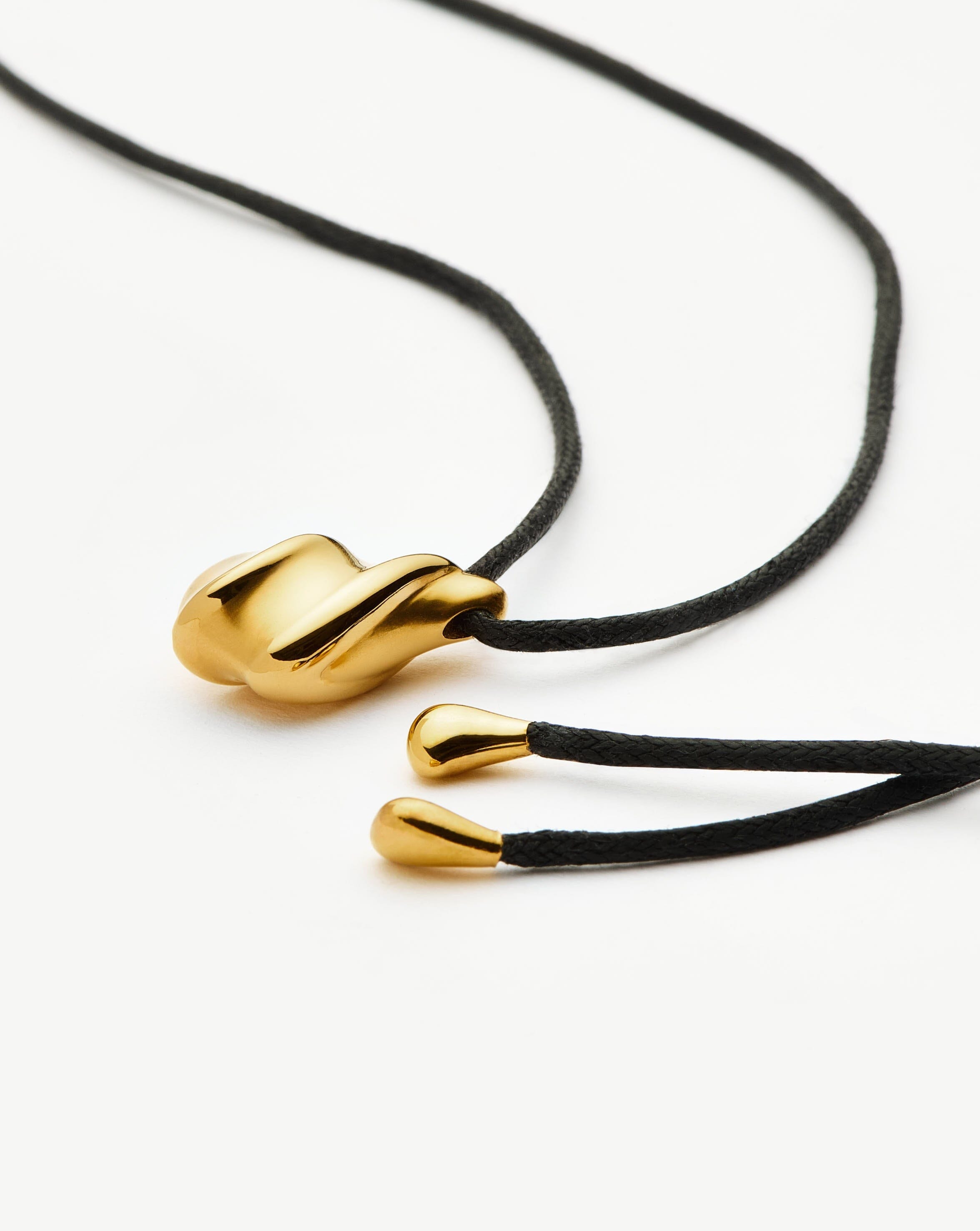 Savi Ridge Droplet Pendant Cord Necklace | 18ct Gold Plated Necklaces Missoma 