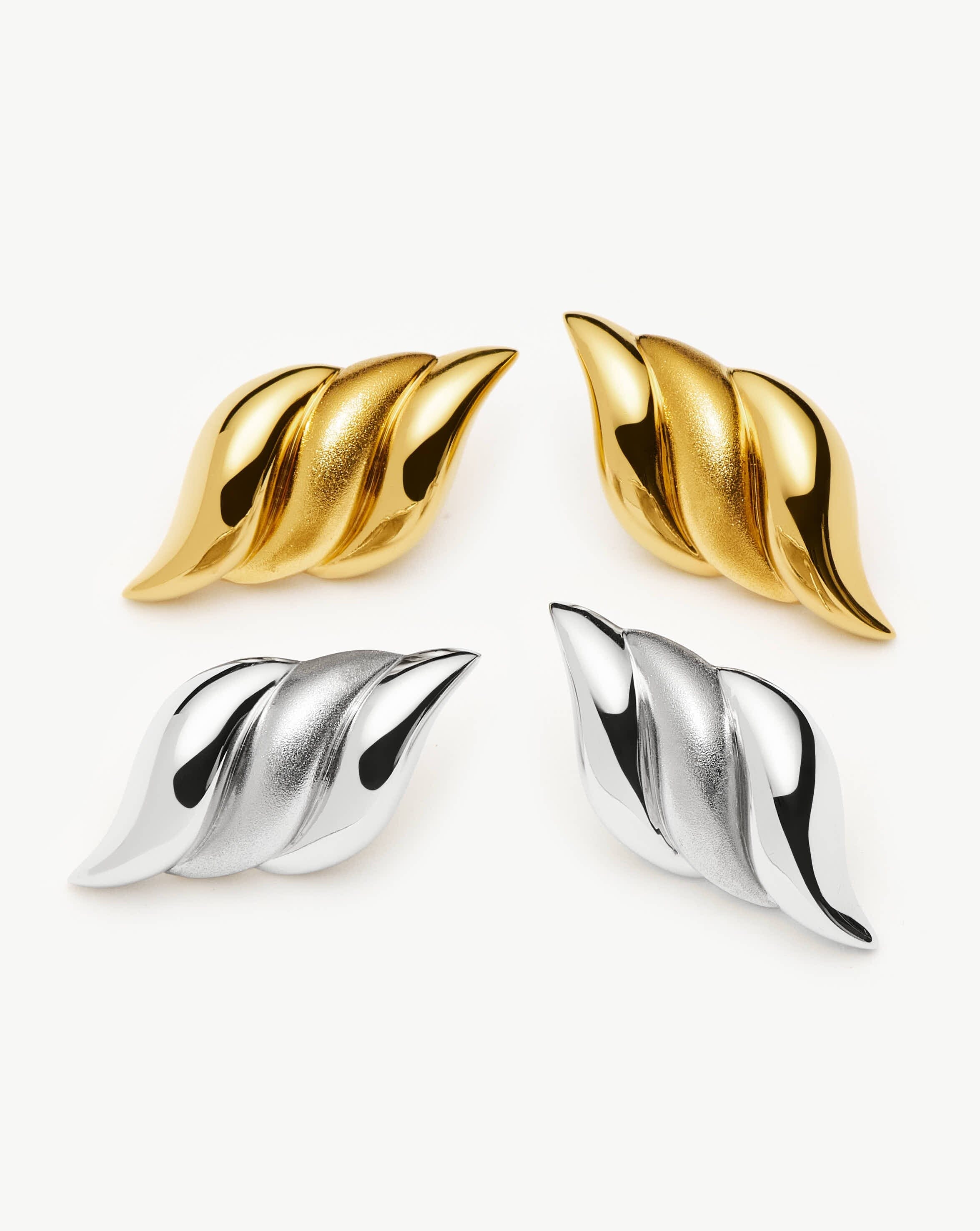 Savi Signature Oversized Stud Earrings | 18ct Gold Plated Earrings Missoma 